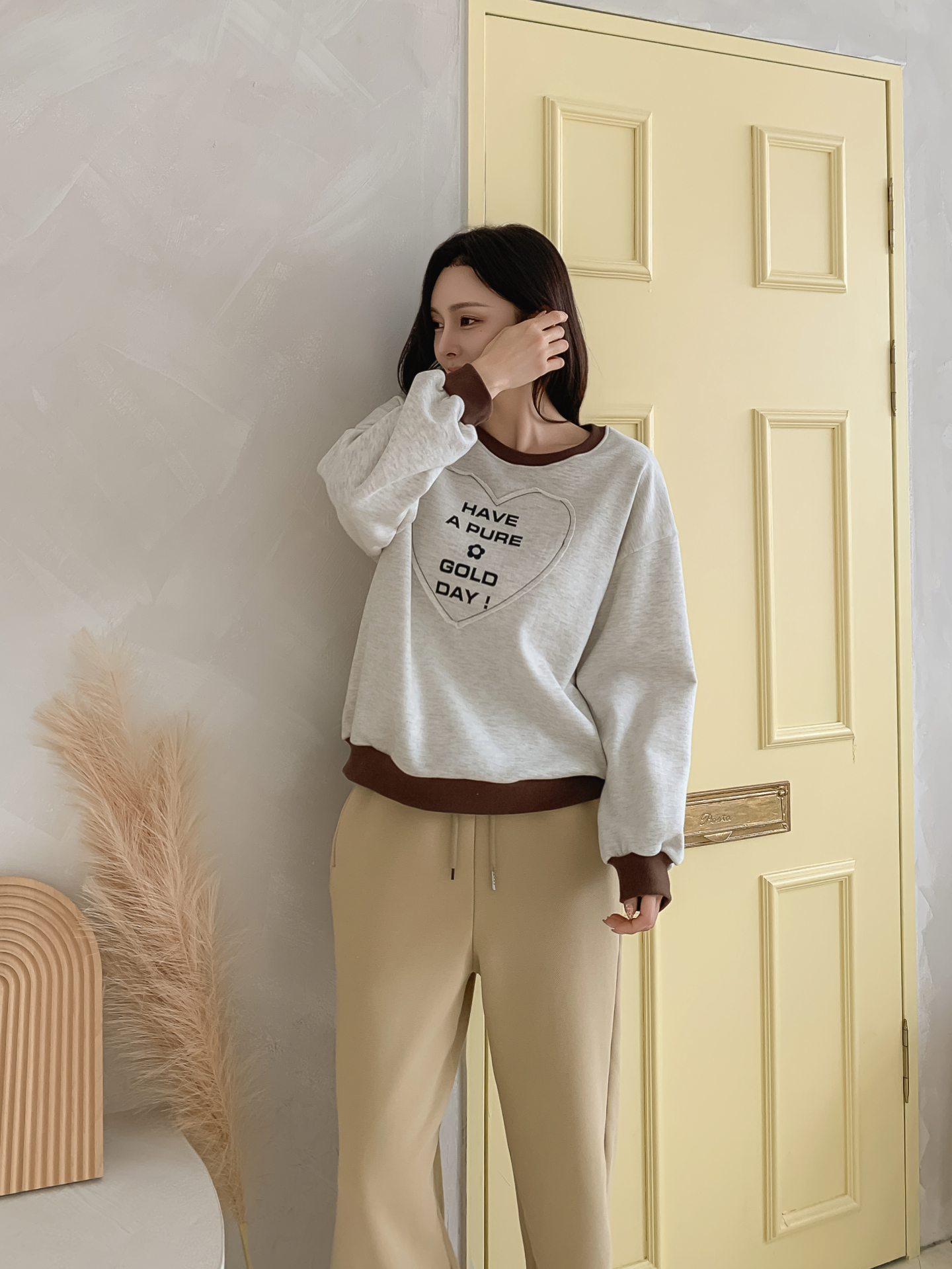 ラウンドネック長袖配色ハートスウェット | 詳細画像24