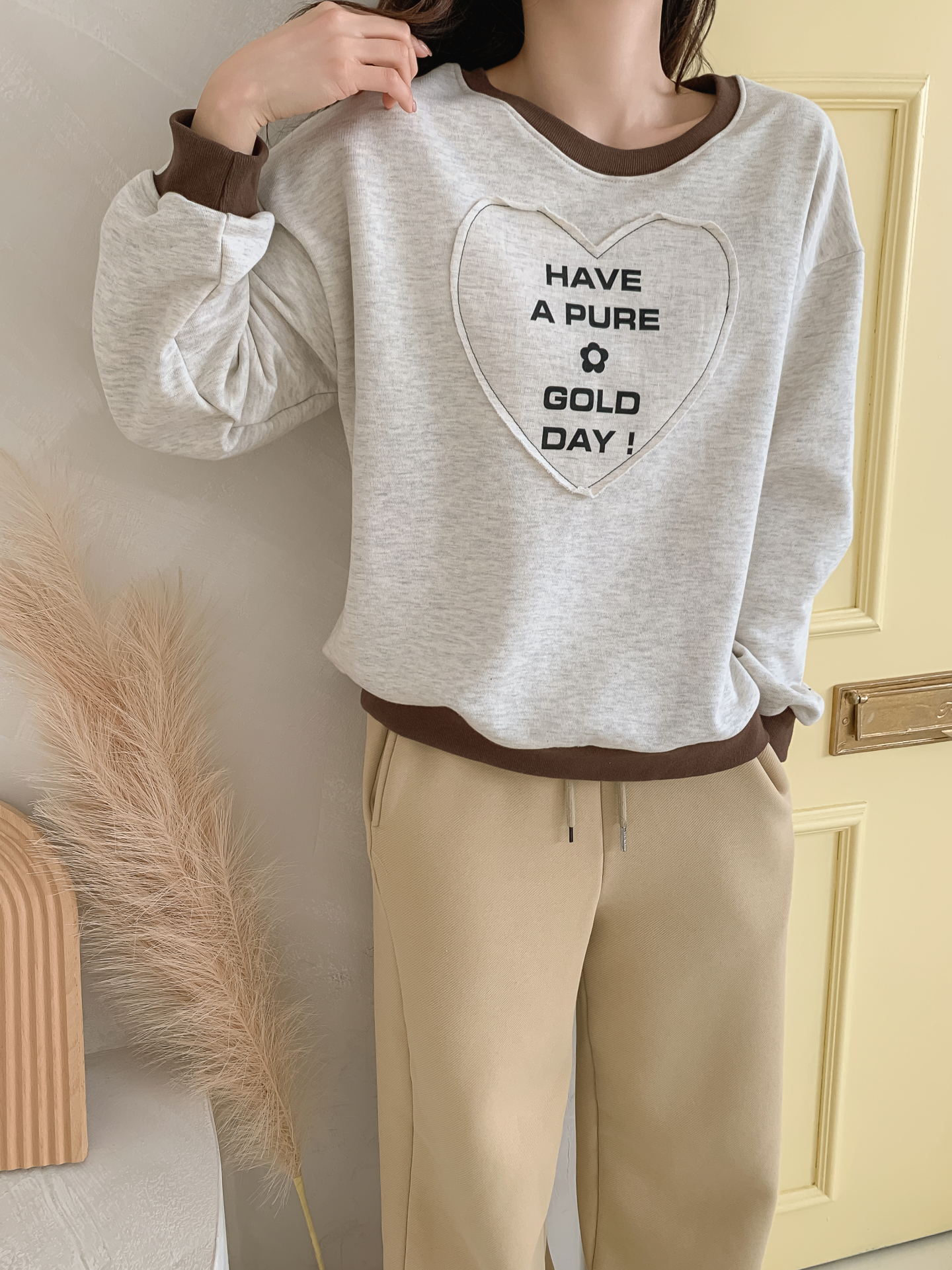 ラウンドネック長袖配色ハートスウェット | 詳細画像25