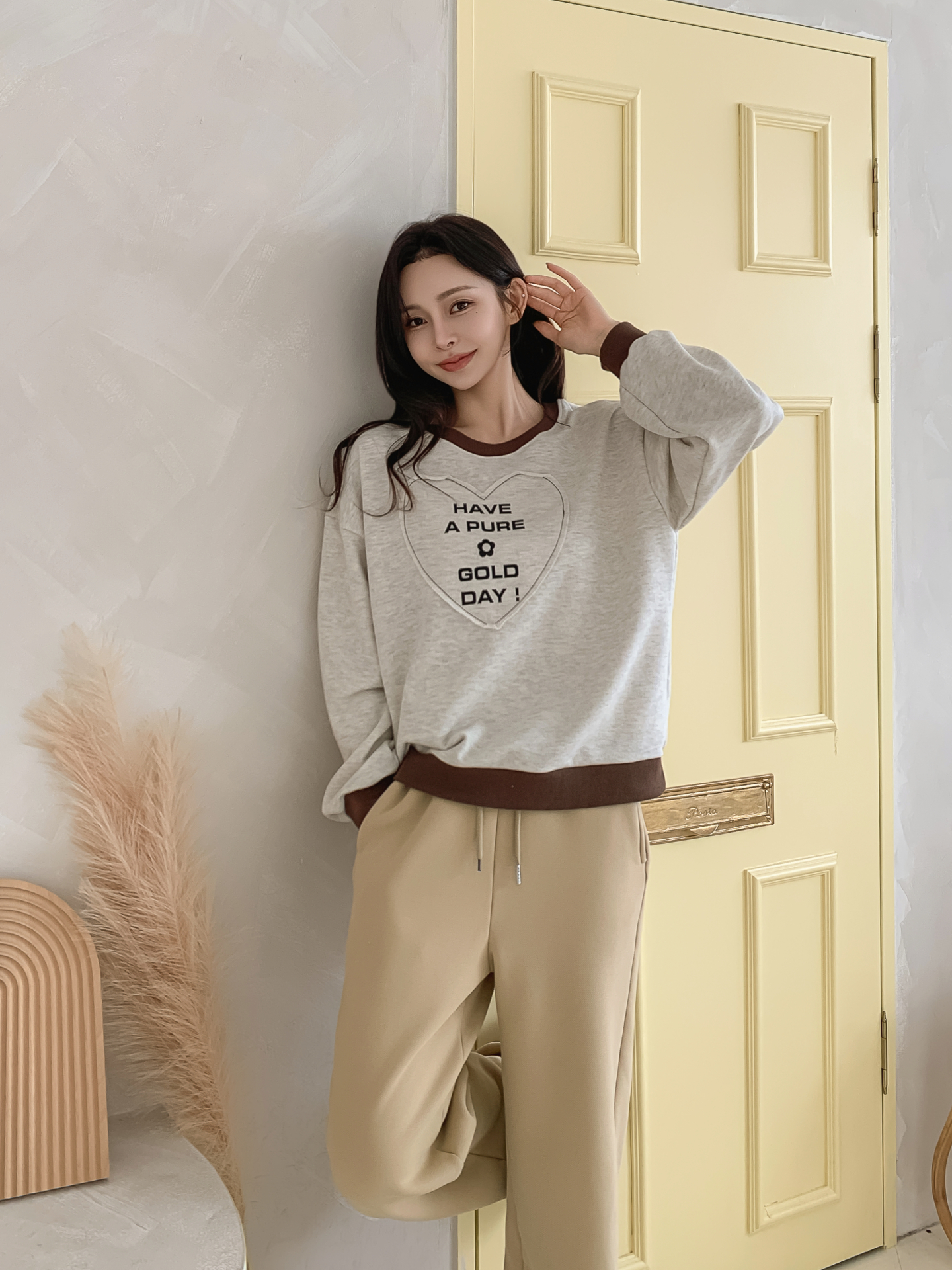 ラウンドネック長袖配色ハートスウェット | 詳細画像26