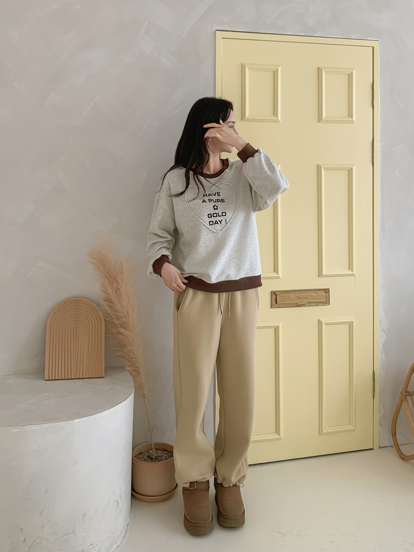 ラウンドネック長袖配色ハートスウェット | 詳細画像27