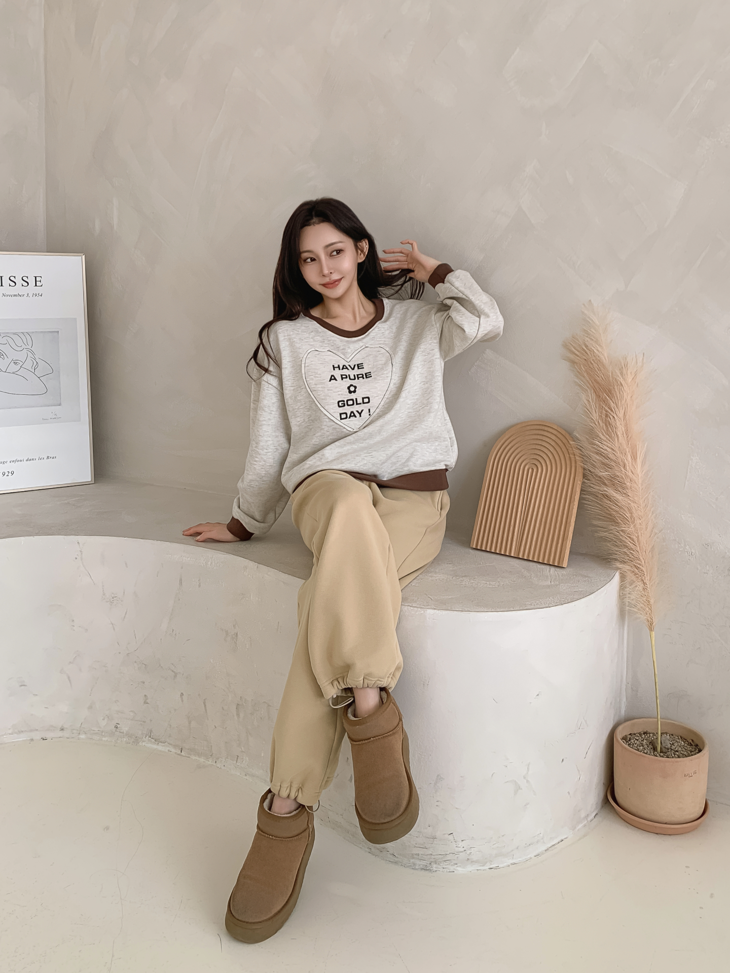 ラウンドネック長袖配色ハートスウェット | 詳細画像30