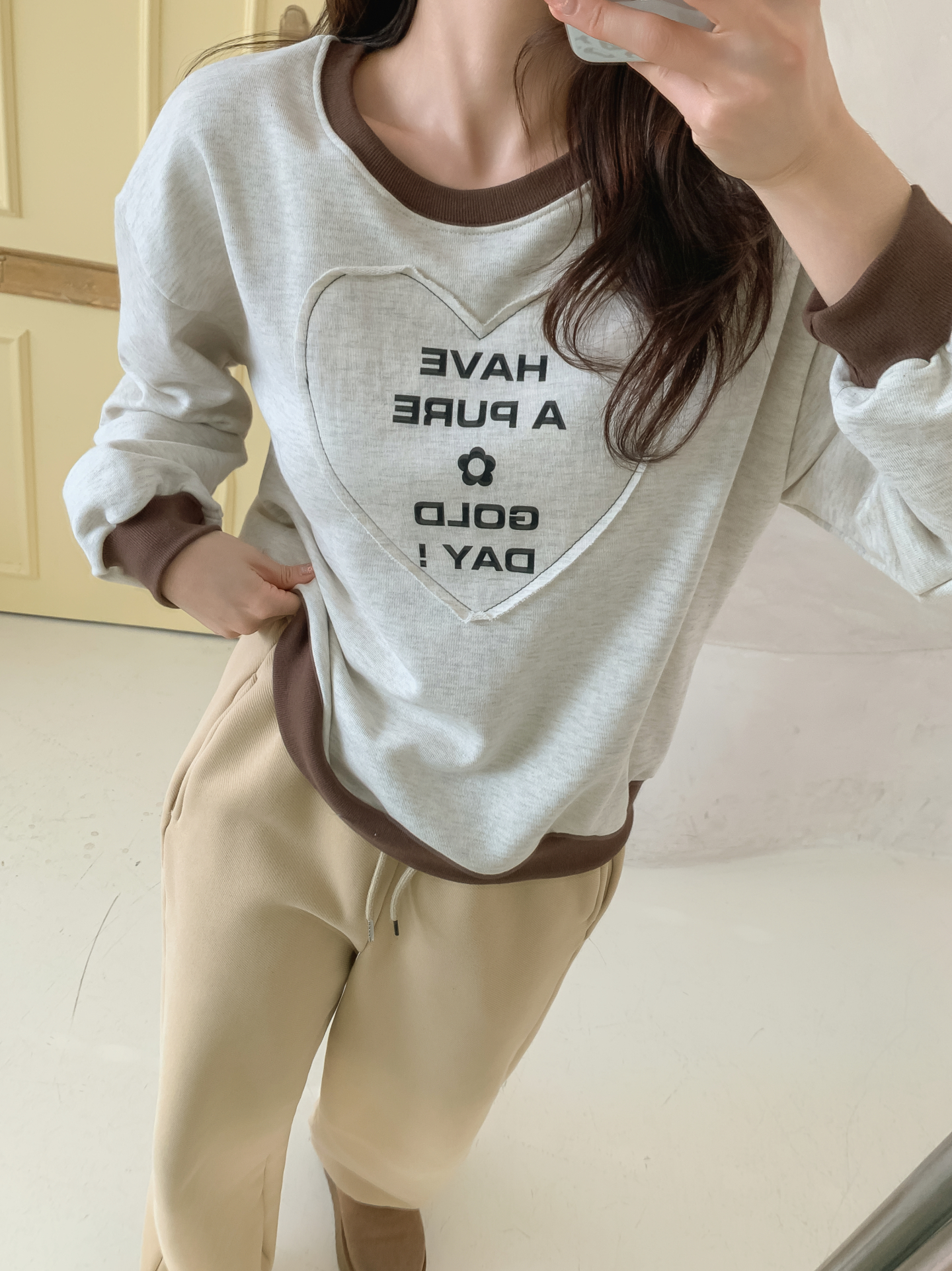 ラウンドネック長袖配色ハートスウェット | 詳細画像32