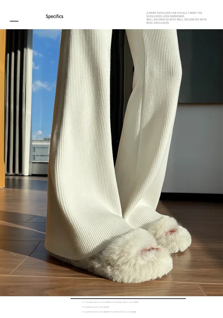 リブハイウエストブーツカットパンツニット | 詳細画像15