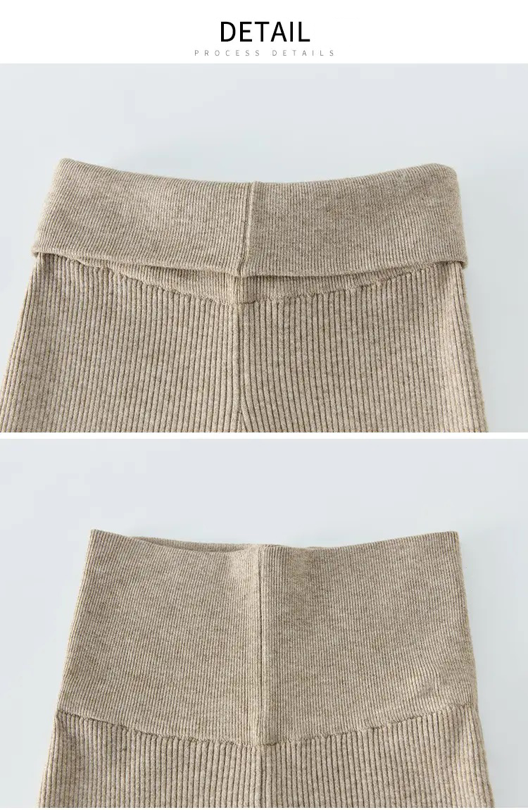 リブハイウエストブーツカットパンツニット | 詳細画像20