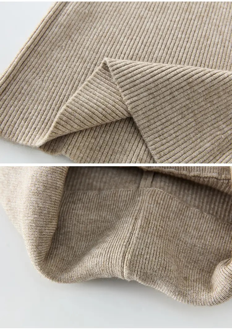 リブハイウエストブーツカットパンツニット | 詳細画像22