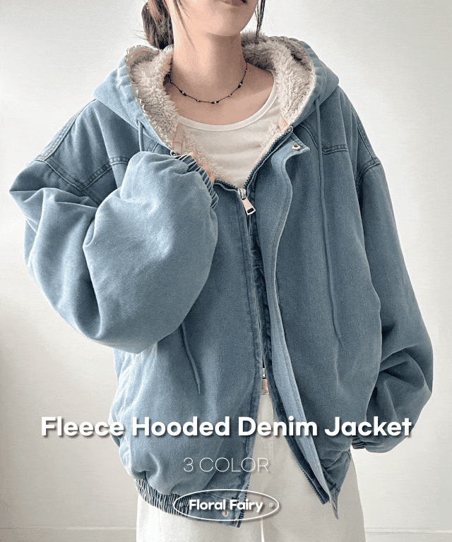 デニムボアフードルーズダブルジップジャンパー | レディース