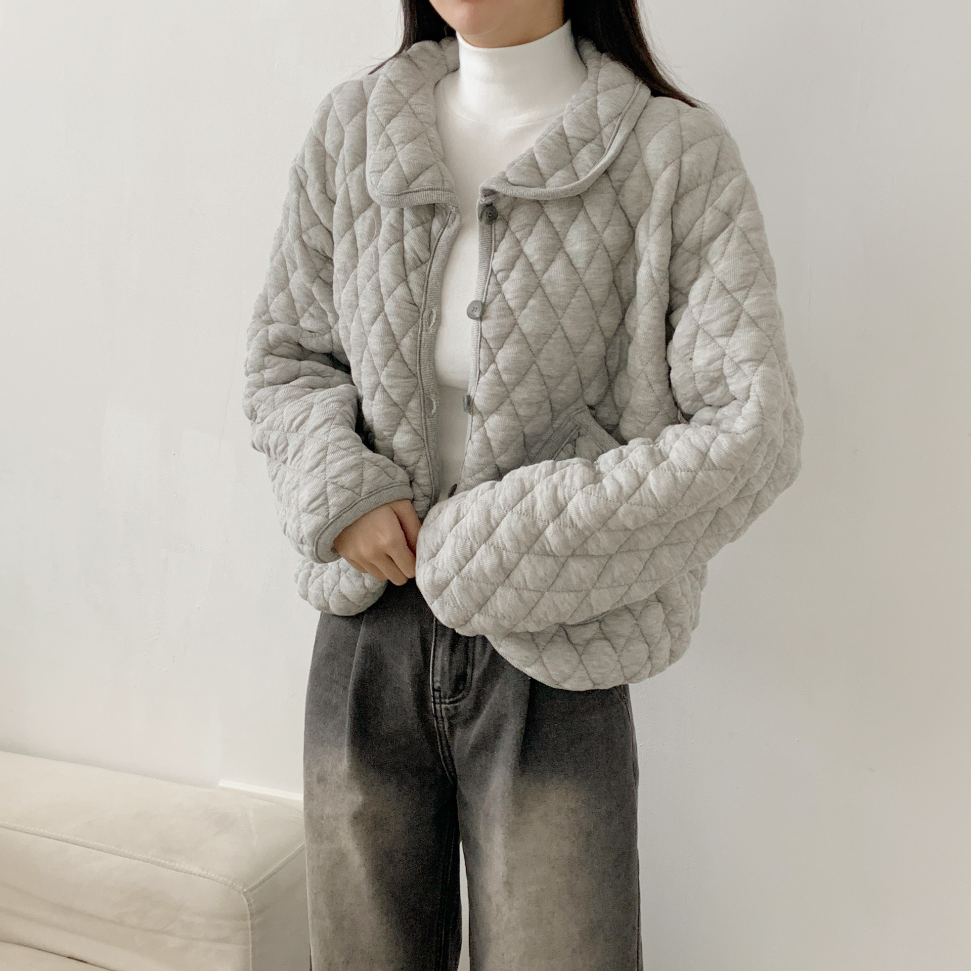 カラーポケットルーズキルティングジャンパー | 詳細画像5