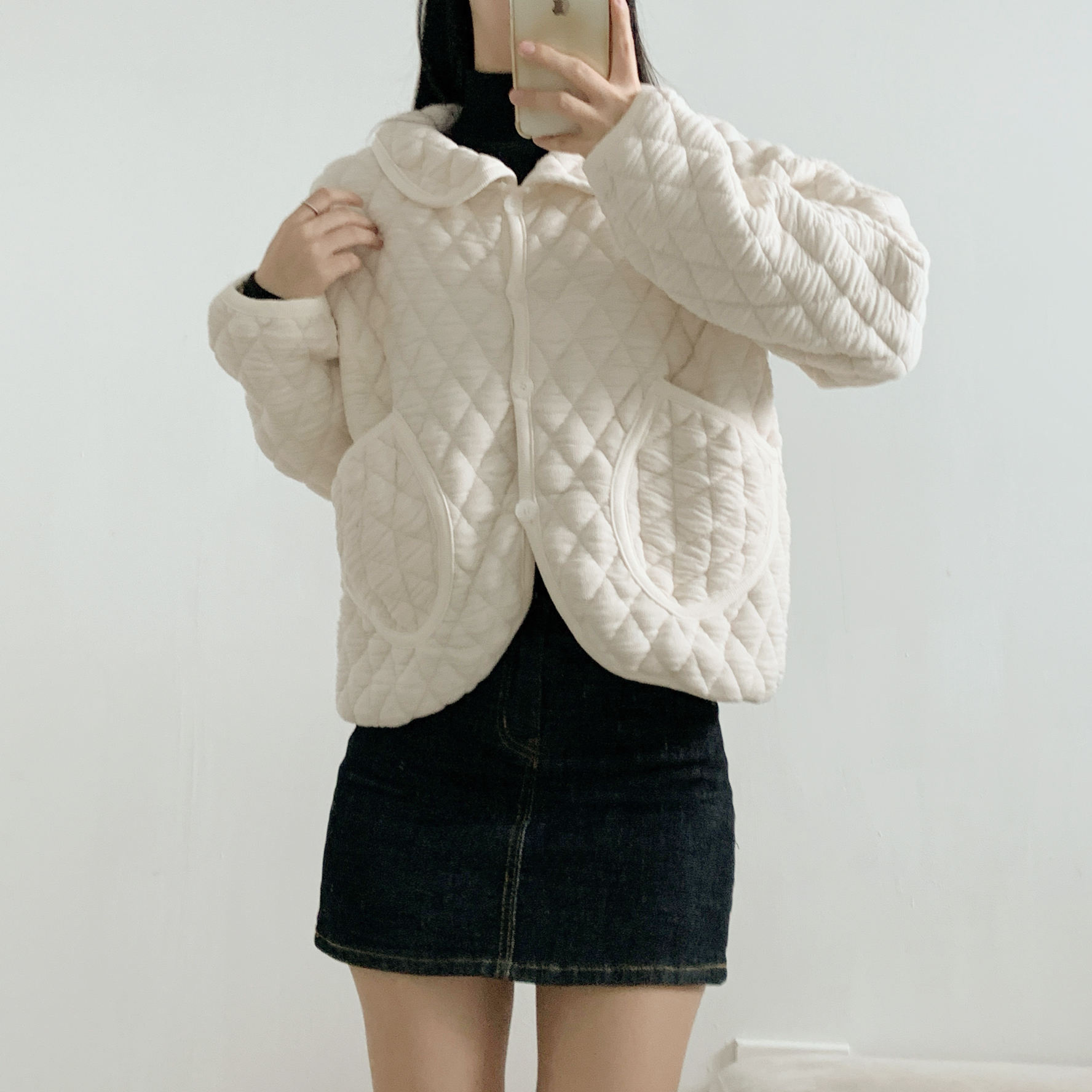 カラーポケットルーズキルティングジャンパー | 詳細画像10