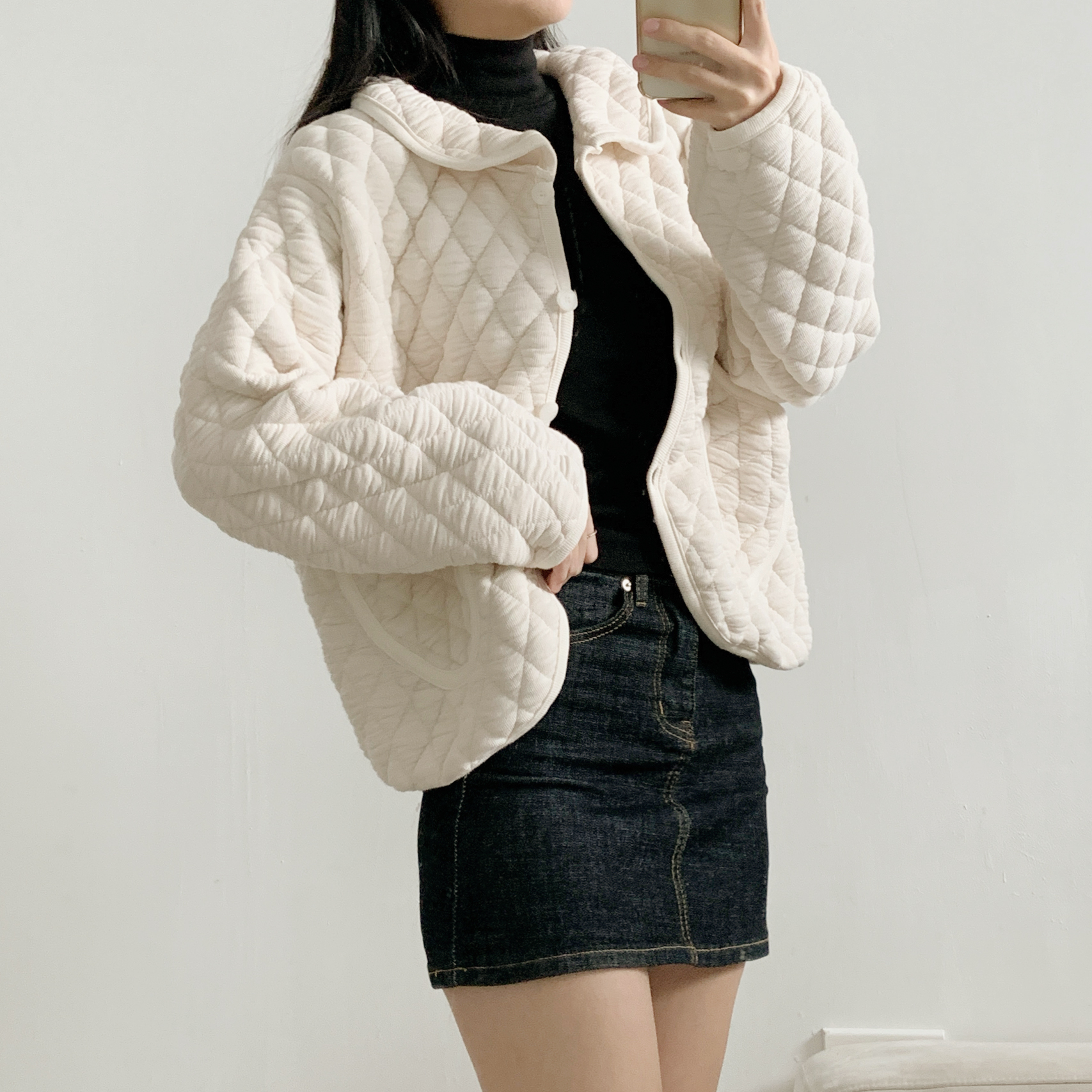 カラーポケットルーズキルティングジャンパー | 詳細画像12