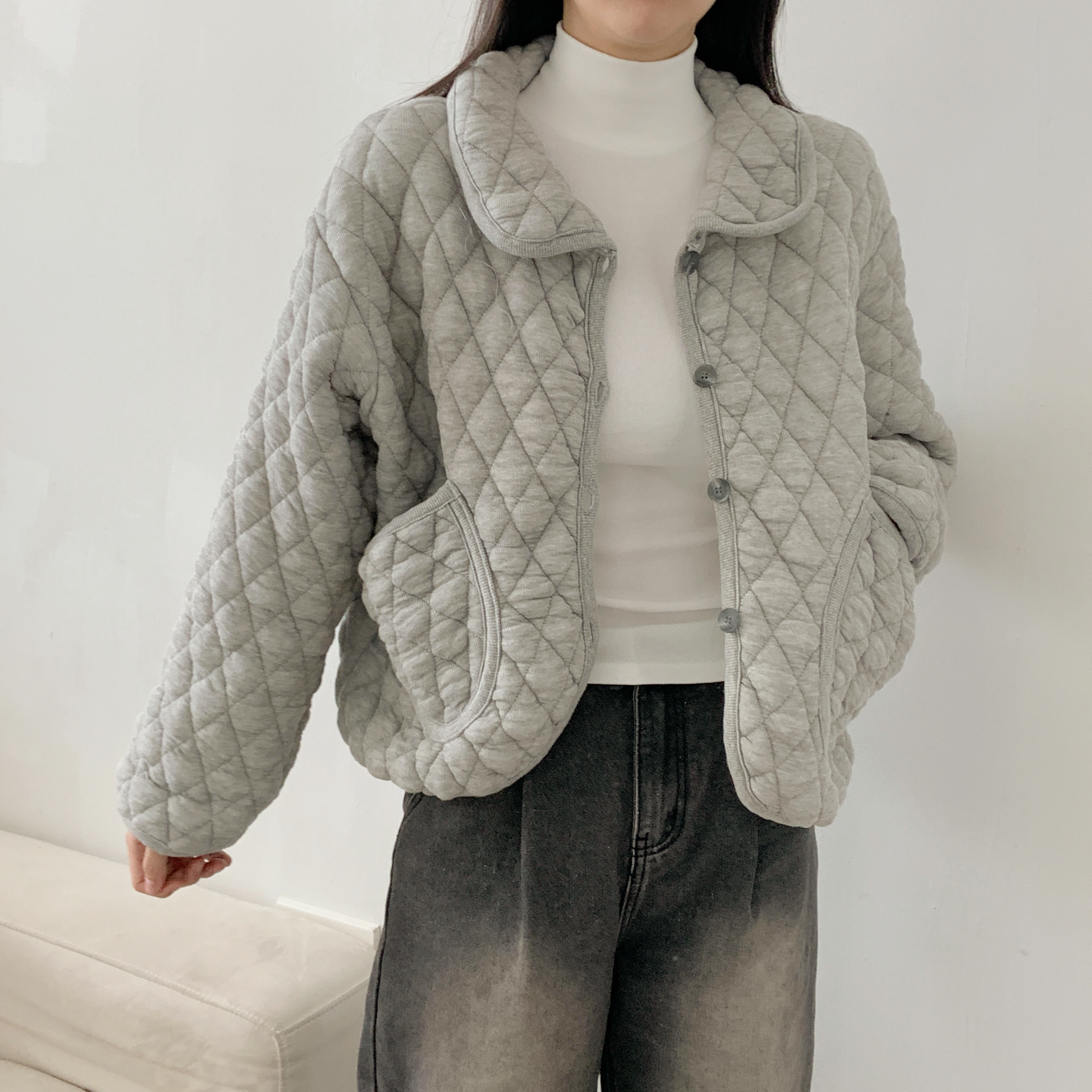 カラーポケットルーズキルティングジャンパー | 詳細画像8