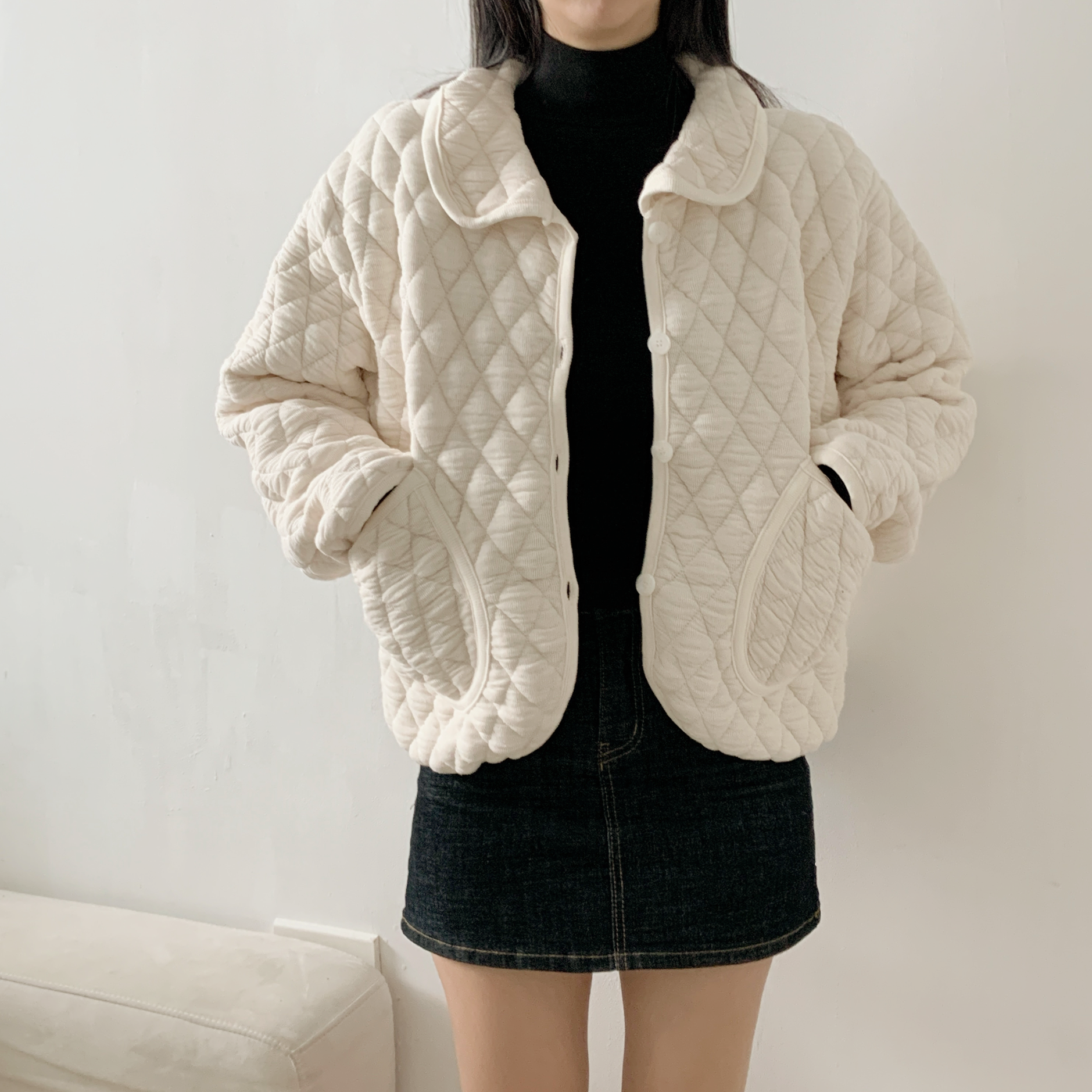 カラーポケットルーズキルティングジャンパー | 詳細画像11