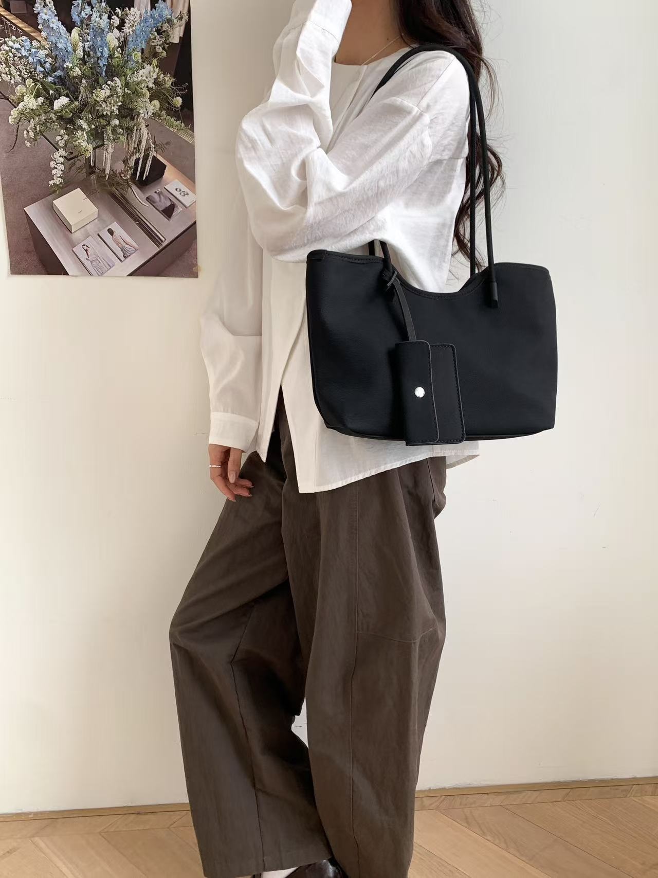 ポーチ付スエード調ベーシックショルダーバッグ | 詳細画像8