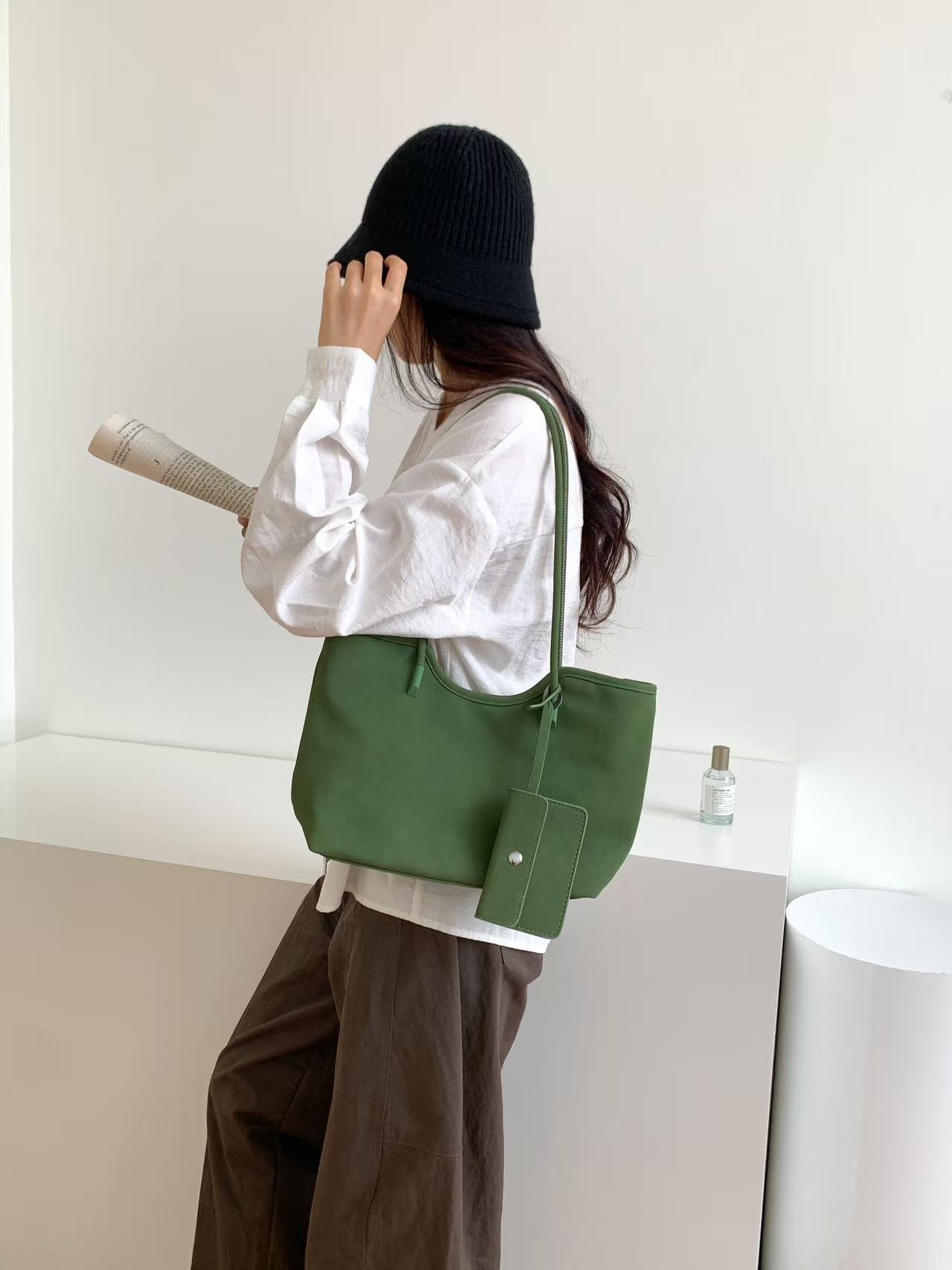 ポーチ付スエード調ベーシックショルダーバッグ | 詳細画像9