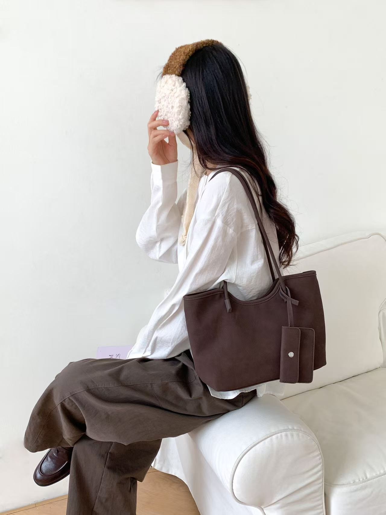 ポーチ付スエード調ベーシックショルダーバッグ | 詳細画像15