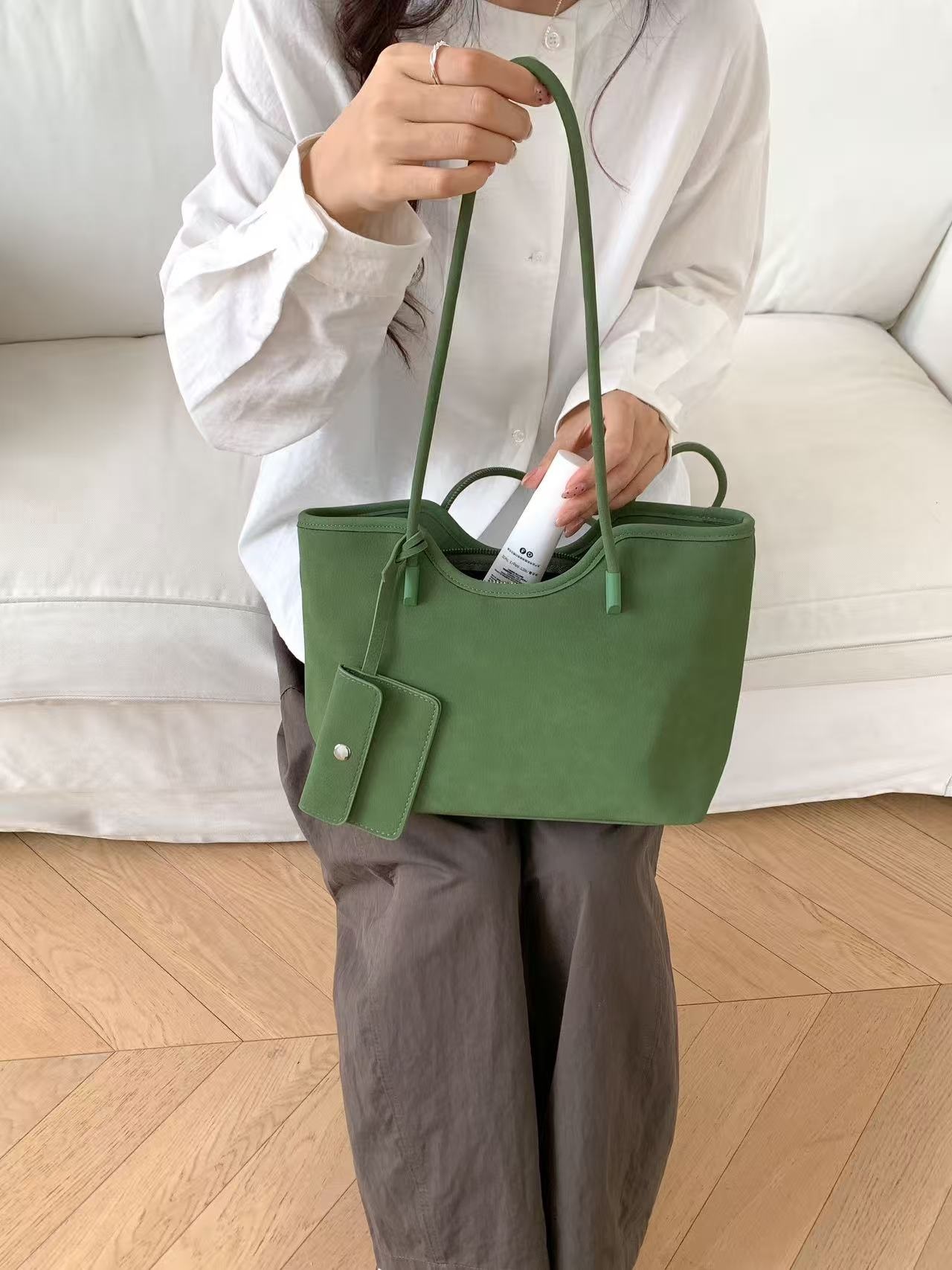 ポーチ付スエード調ベーシックショルダーバッグ | 詳細画像17