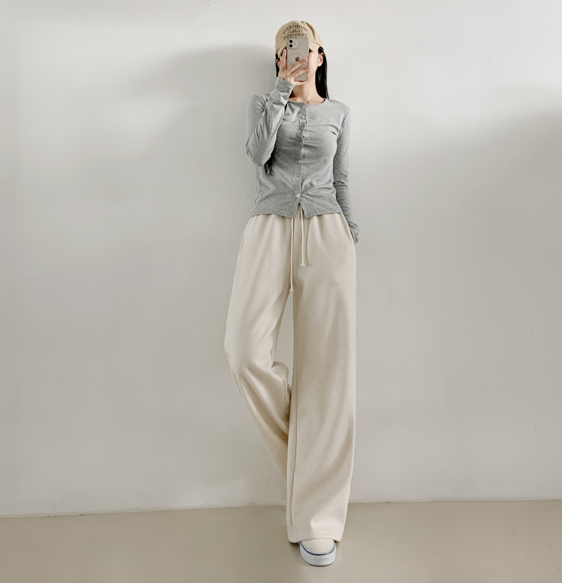 ドローストリングウエストゴムロングワイドパンツトレーニング | 詳細画像5