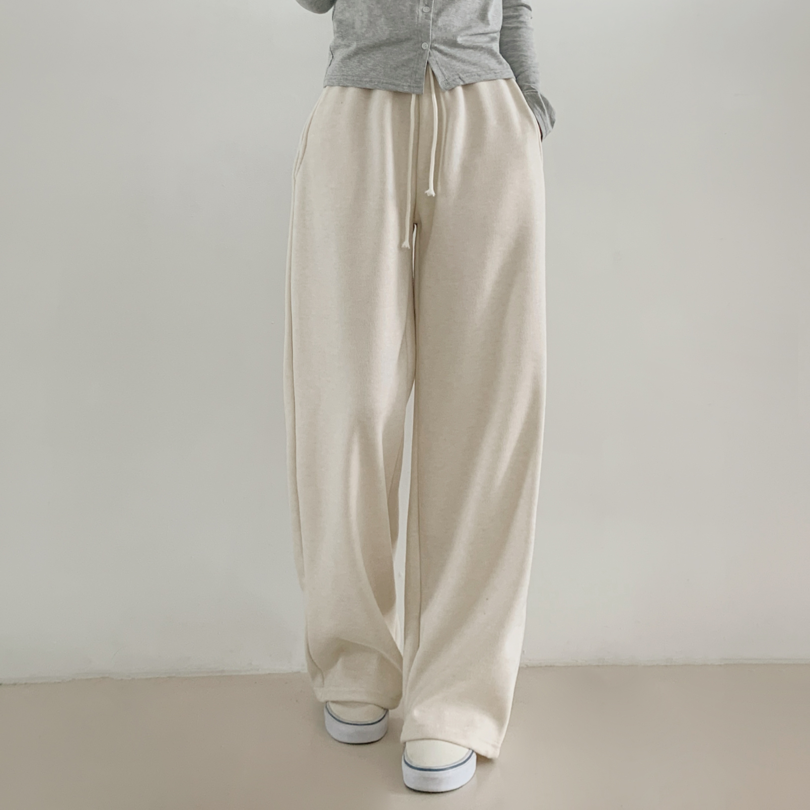 ドローストリングウエストゴムロングワイドパンツトレーニング | 詳細画像2