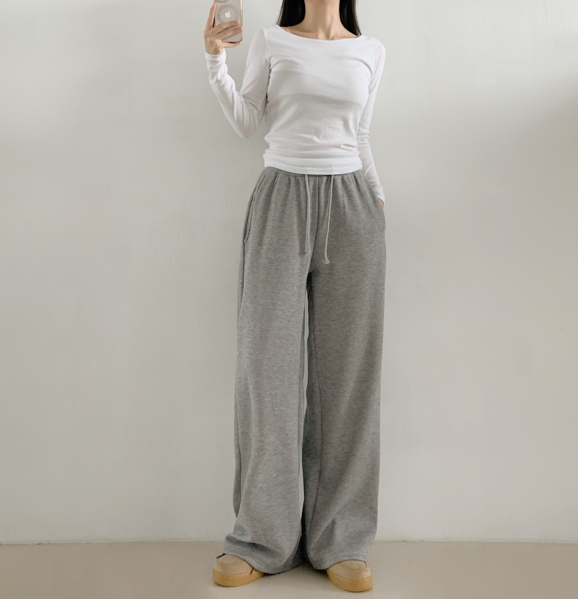 ドローストリングウエストゴムロングワイドパンツトレーニング | 詳細画像9