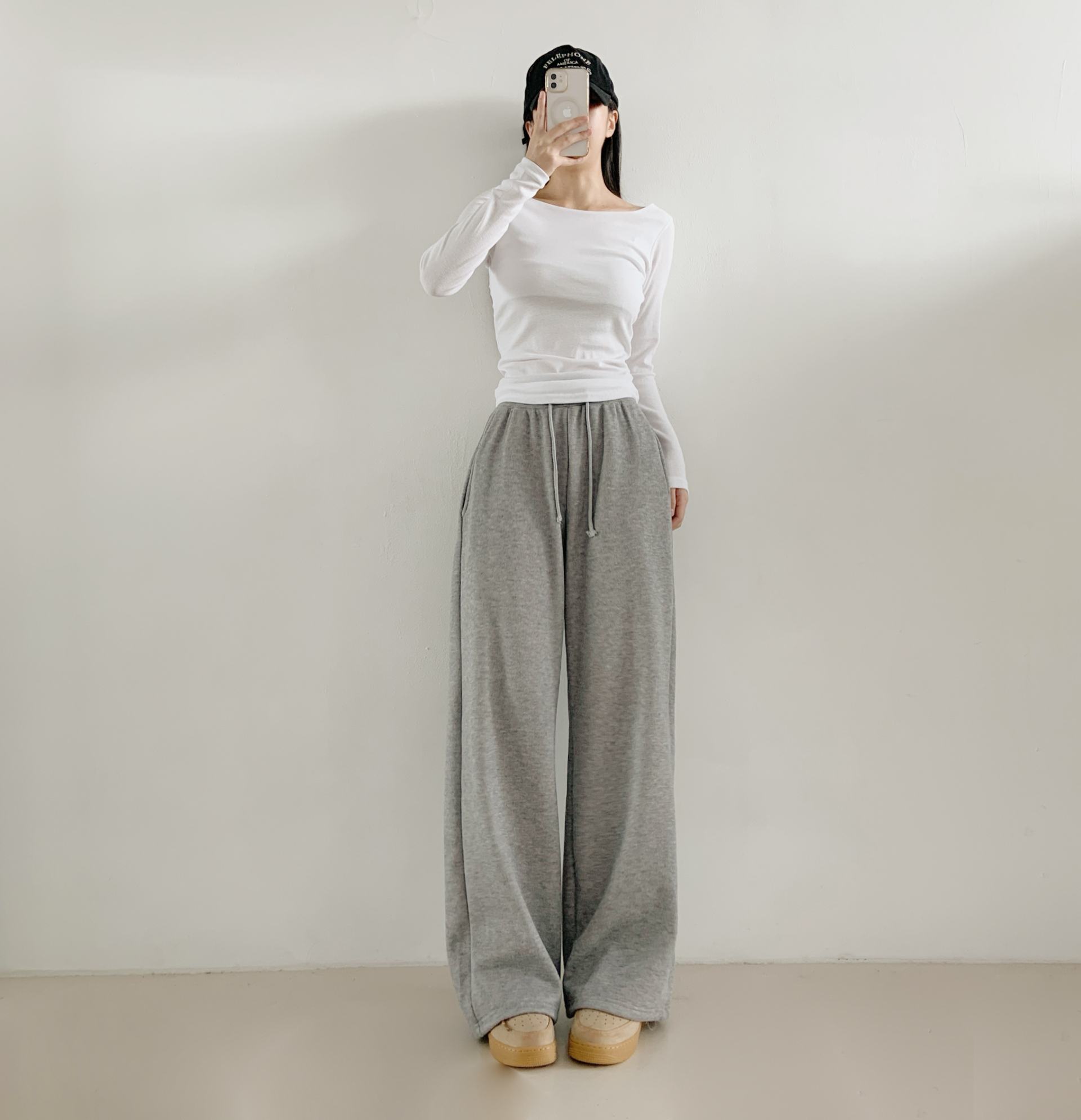 ドローストリングウエストゴムロングワイドパンツトレーニング | 詳細画像13