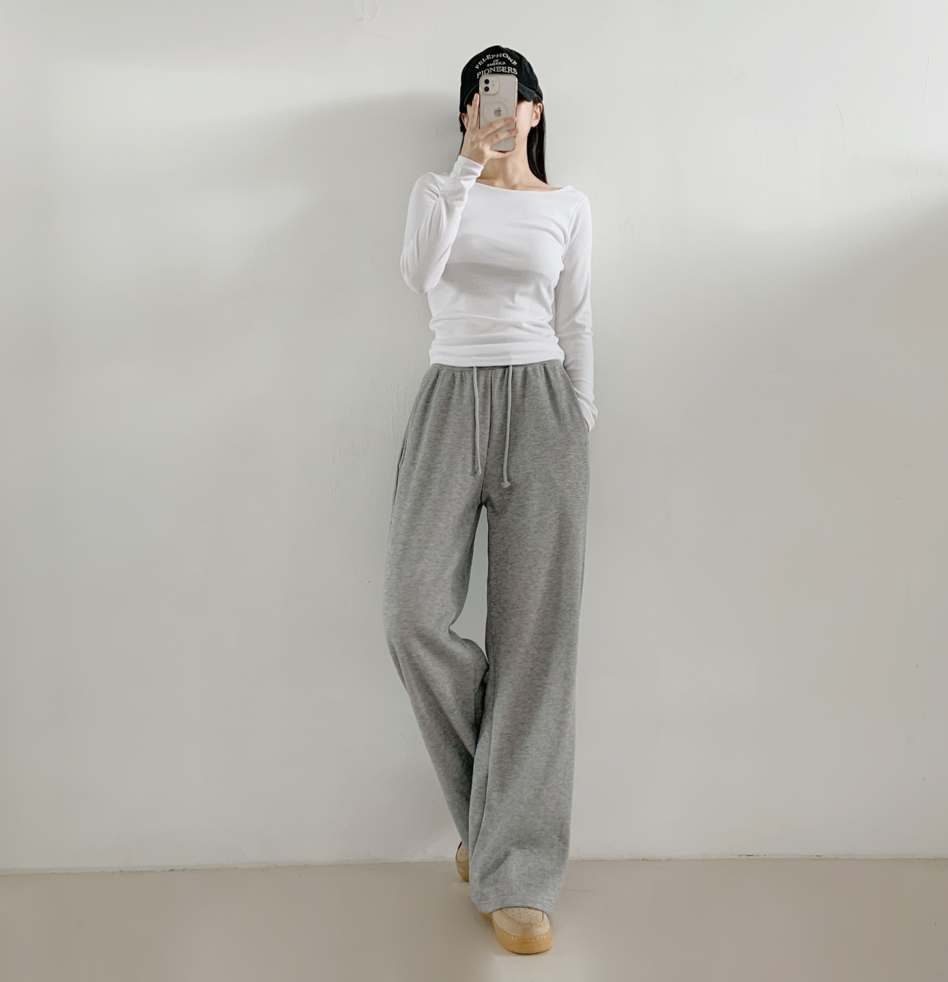 ドローストリングウエストゴムロングワイドパンツトレーニング | 詳細画像11