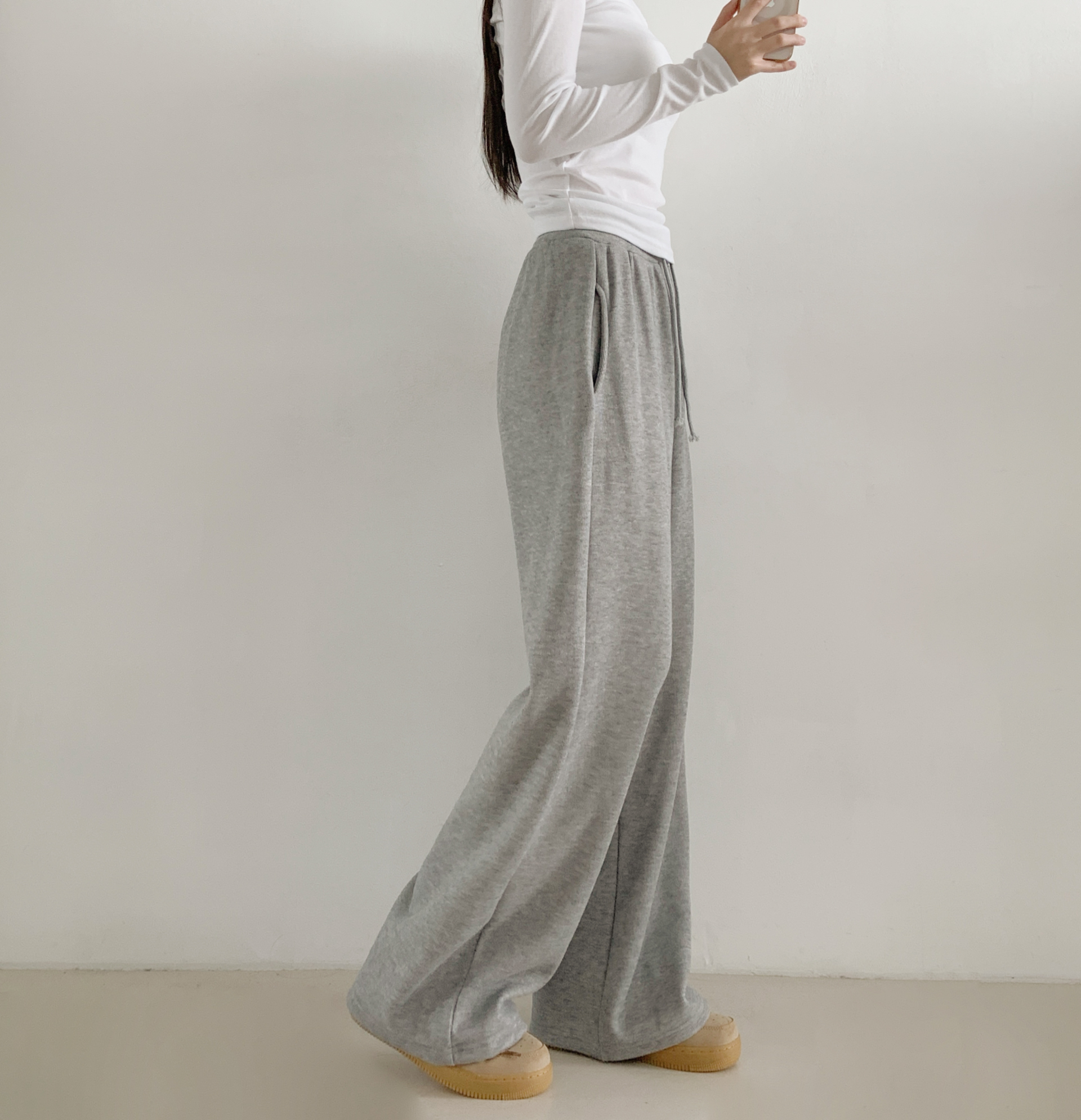 ドローストリングウエストゴムロングワイドパンツトレーニング | 詳細画像10