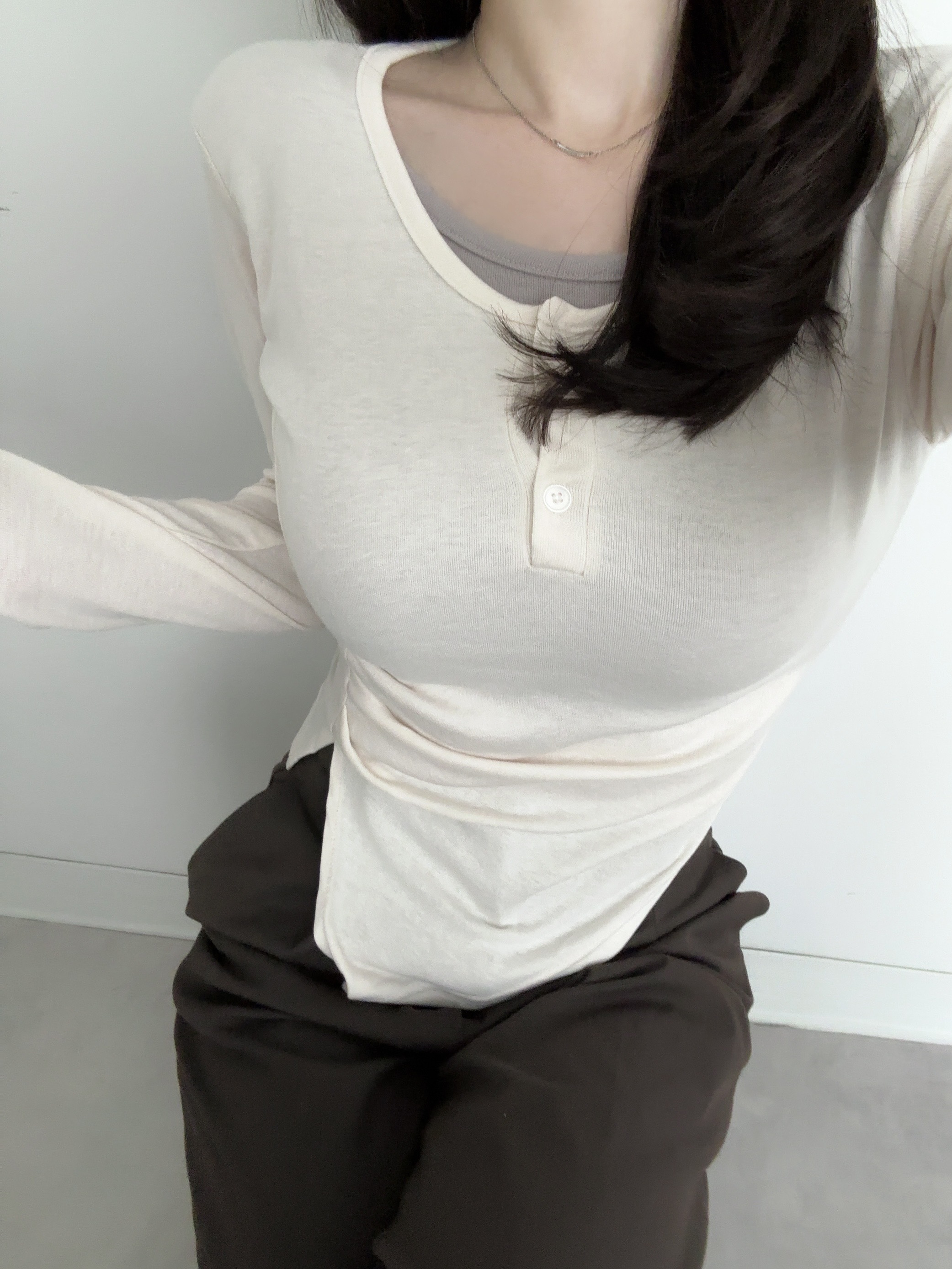 レイヤード風サイドスリットロンT | 詳細画像11