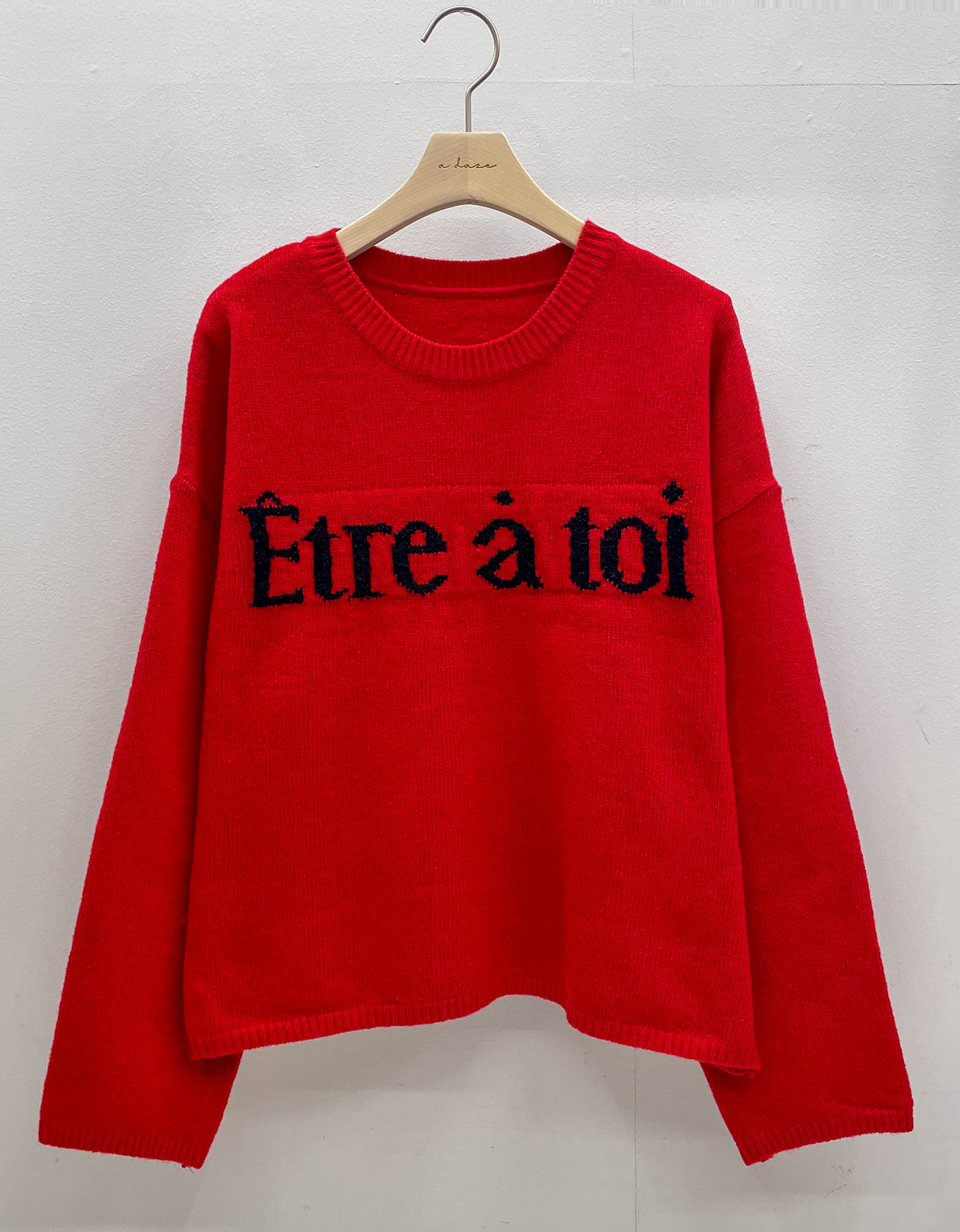 ウール混ラウンドネックルーズロゴニット | 詳細画像14