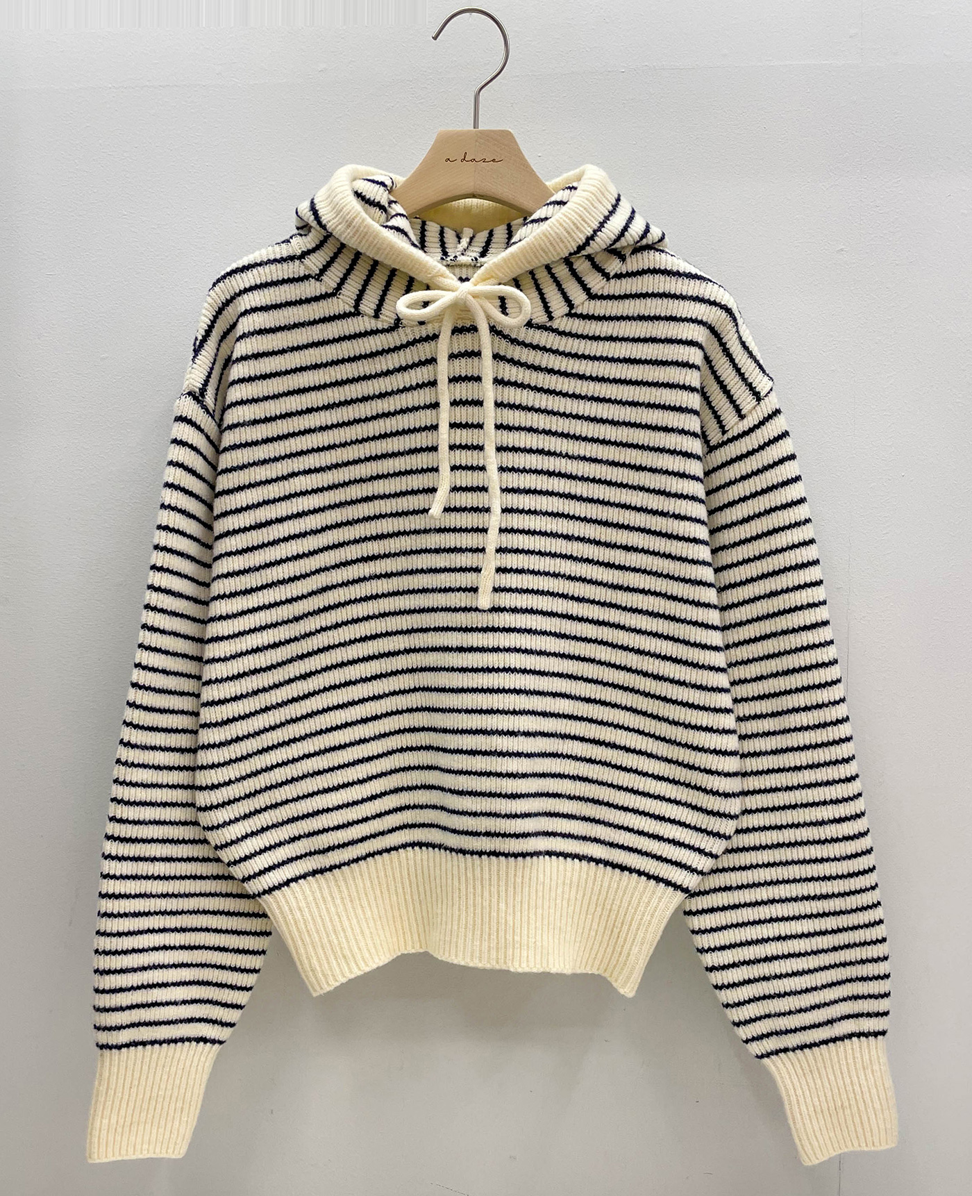 ウール混フードボーダーニット | 詳細画像14