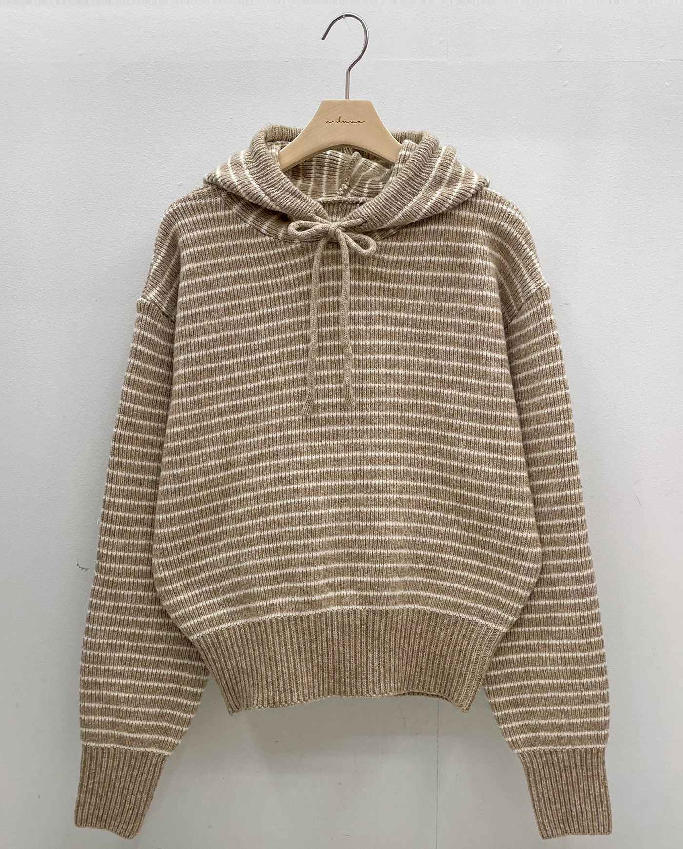 ウール混フードボーダーニット | 詳細画像15