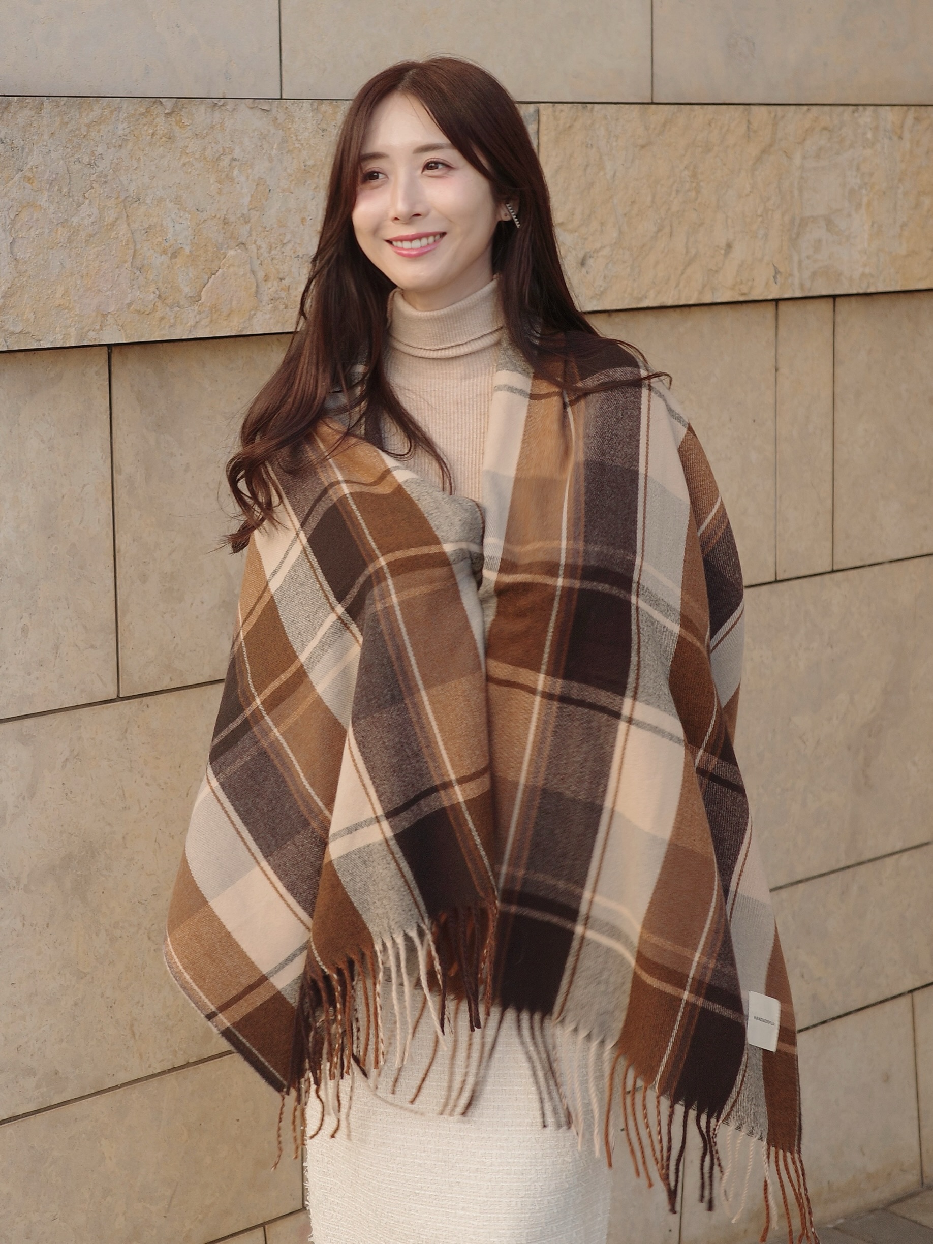 チェック柄ウールタッチマフラー | レディースファッション通販 - DHOLIC