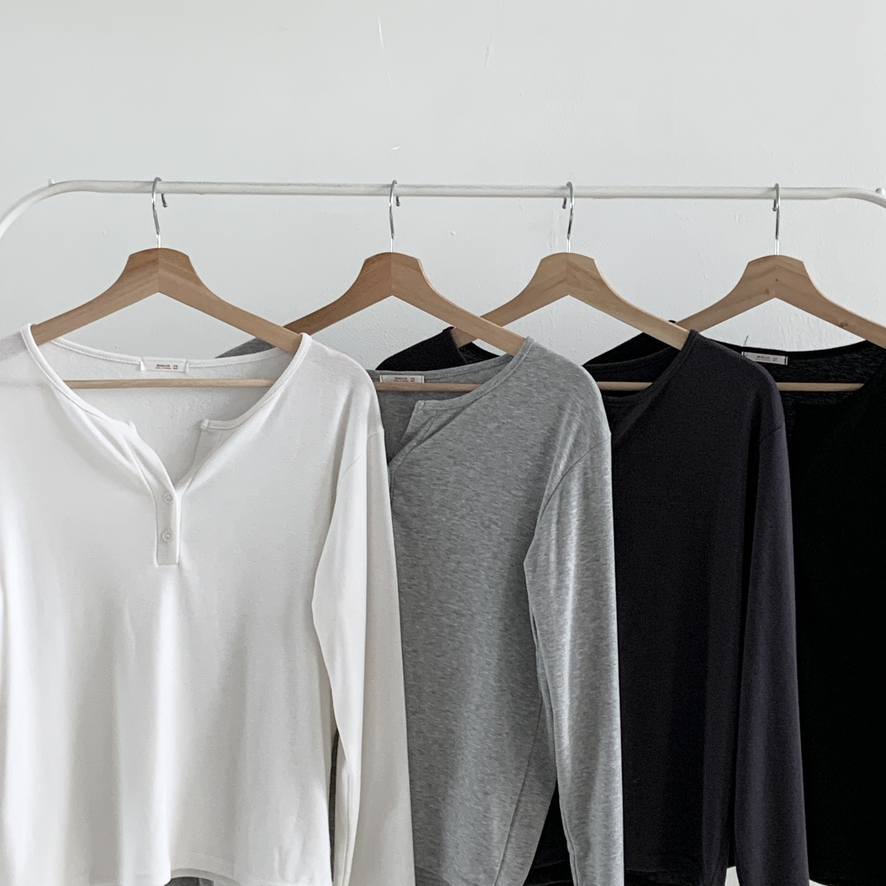 起毛裏地ボタンラウンドネックルーズ長袖Tシャツ | 詳細画像17