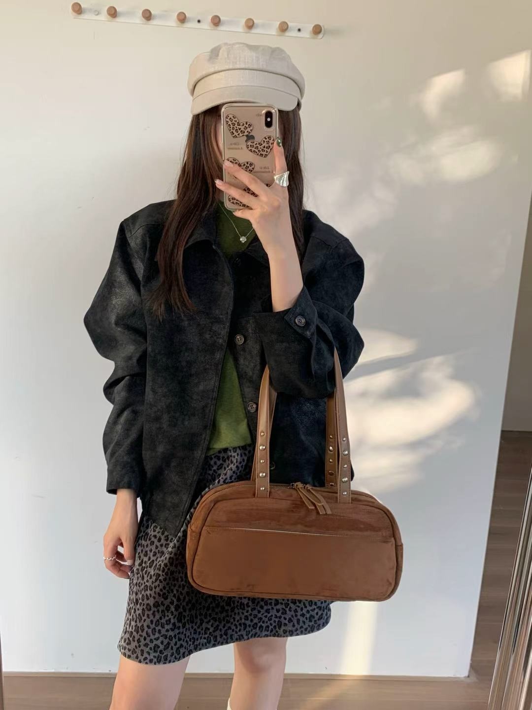 スエード調ジップアップトートバッグ | 詳細画像3