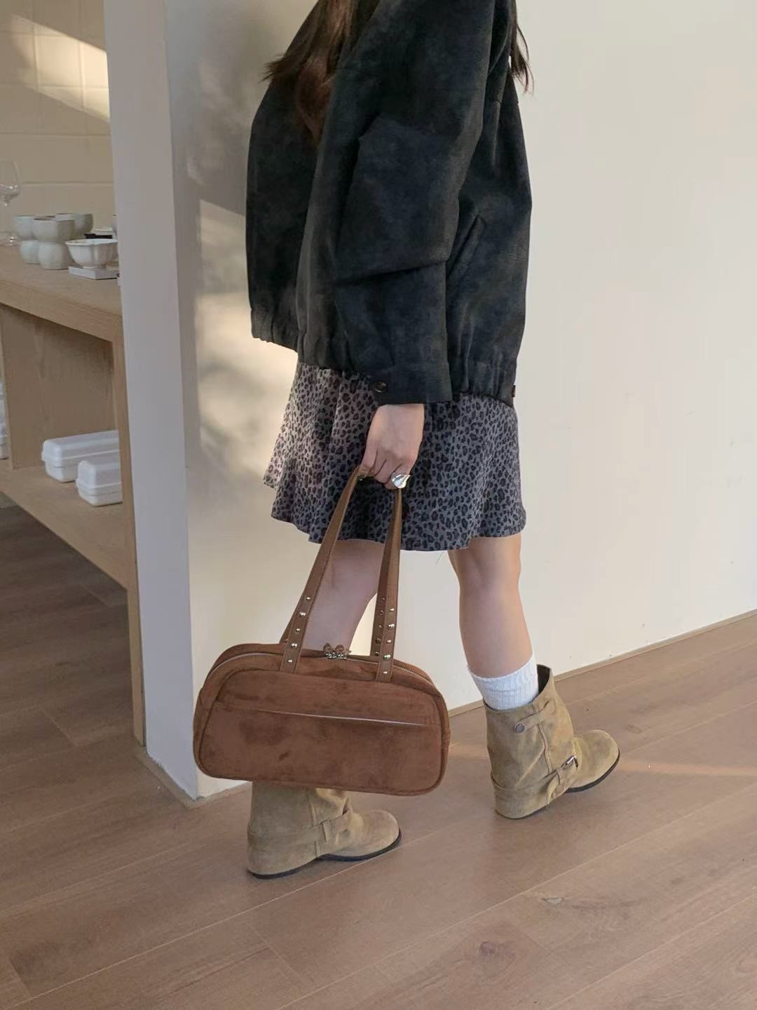 スエード調ジップアップトートバッグ | 詳細画像9