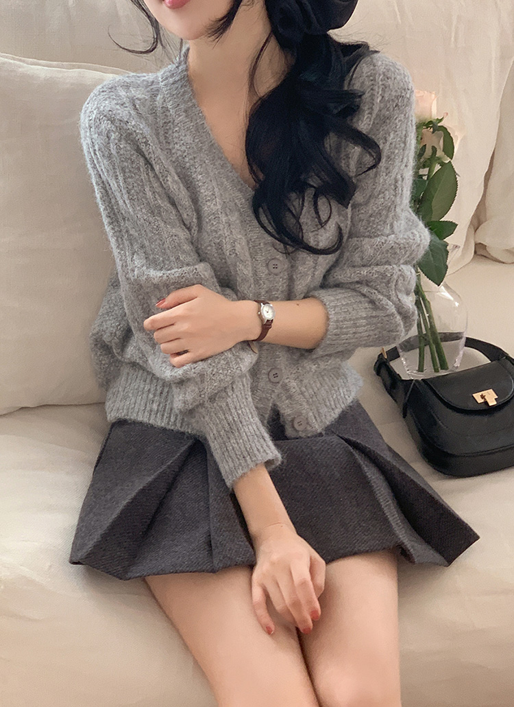 美品✨　ENFOLD ウールリブショートカーディガン クロップド丈　厚手　38 new in ⁡ ＜ENFÖLD＞ ウールリブ ショートカーディガン ☑︎300FS270