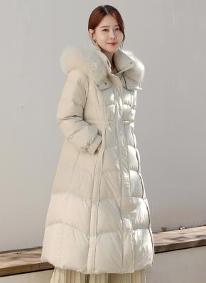 ストラップ&ファー付ウールフードハーフコート | レディース