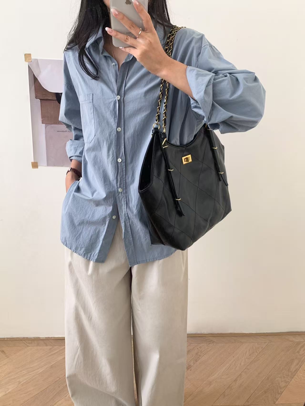 レザー調リボンチェーントートバッグ | 詳細画像4