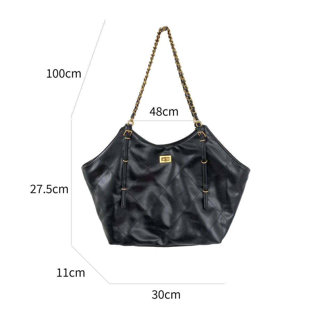 レザー調リボンチェーントートバッグ | 詳細画像21