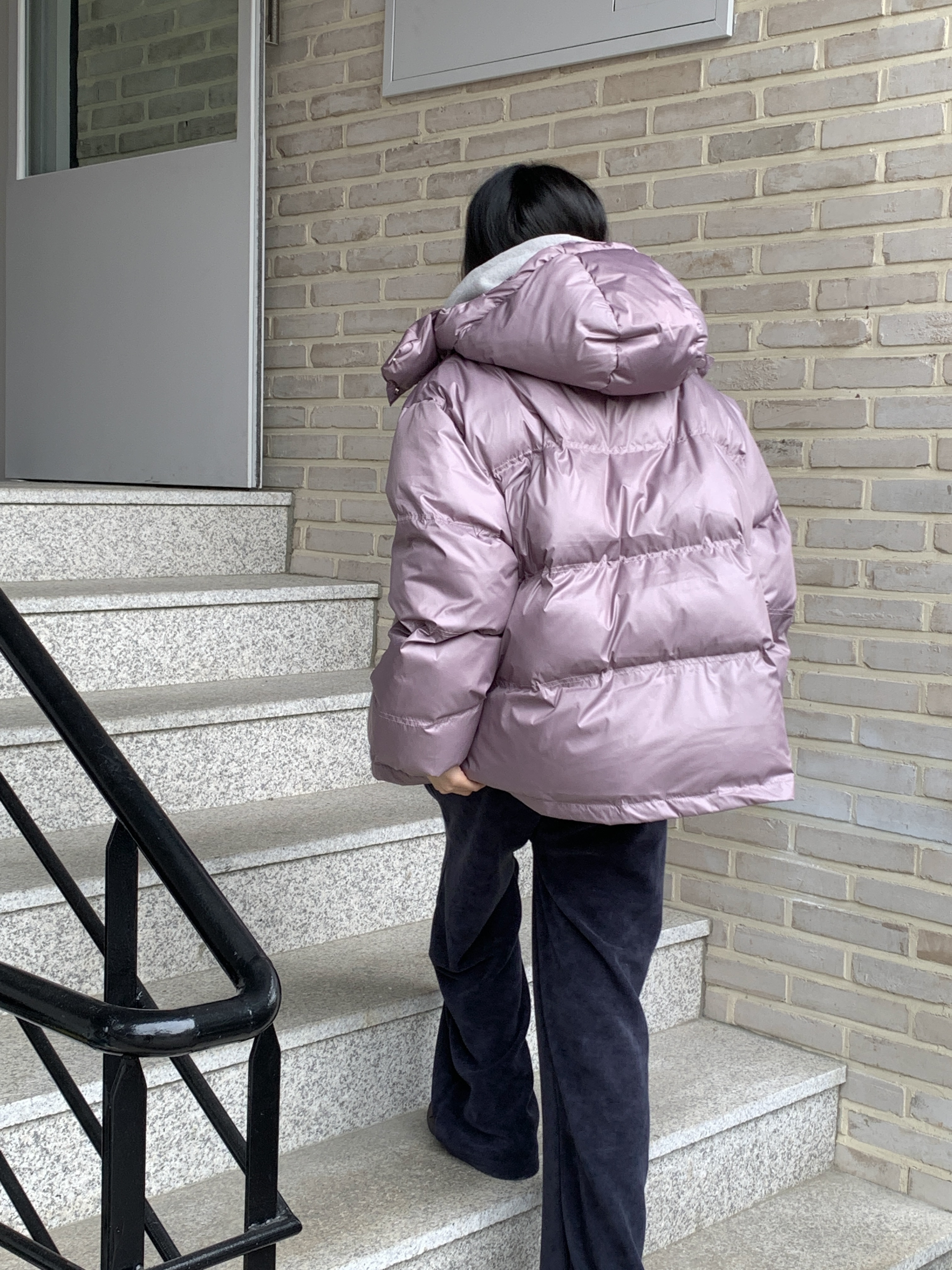 ダックダウンフードダブルジップドローコードカラーダウンジャケット | 詳細画像7