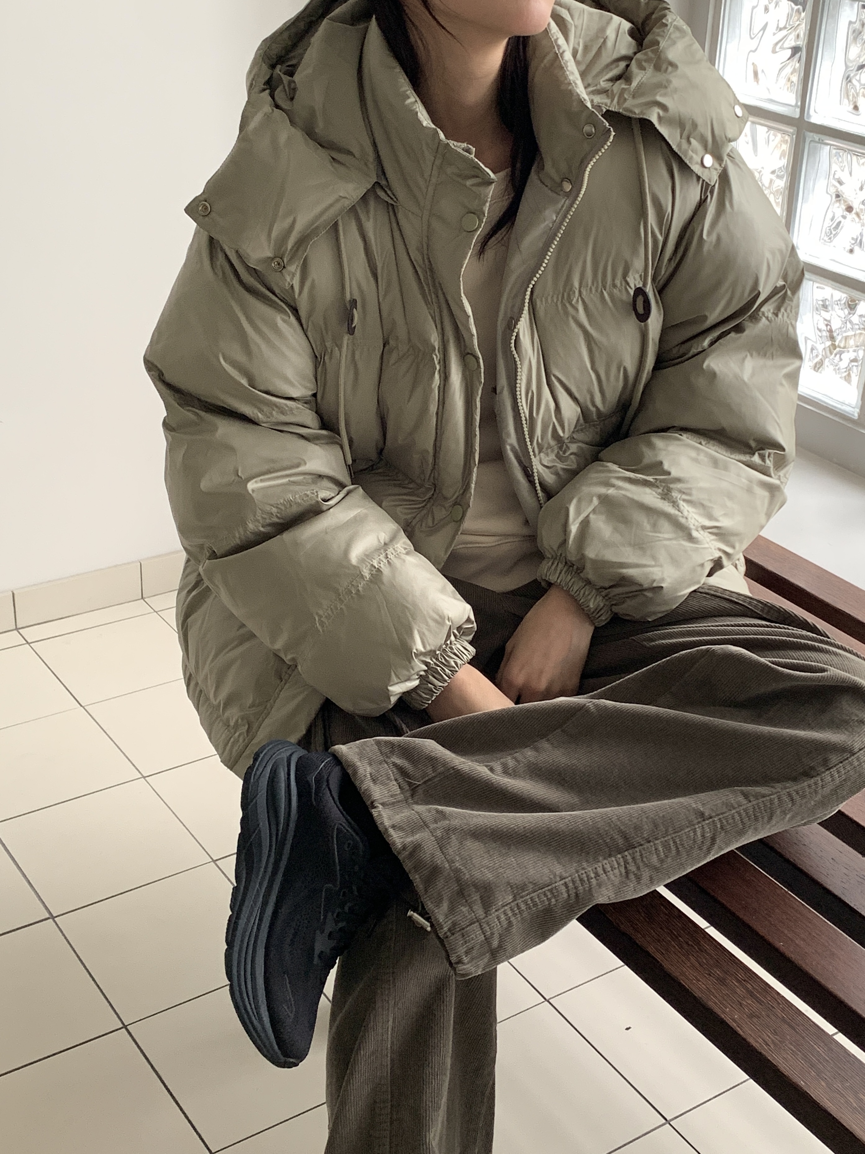 ダックダウンフードダブルジップドローコードカラーダウンジャケット | 詳細画像14