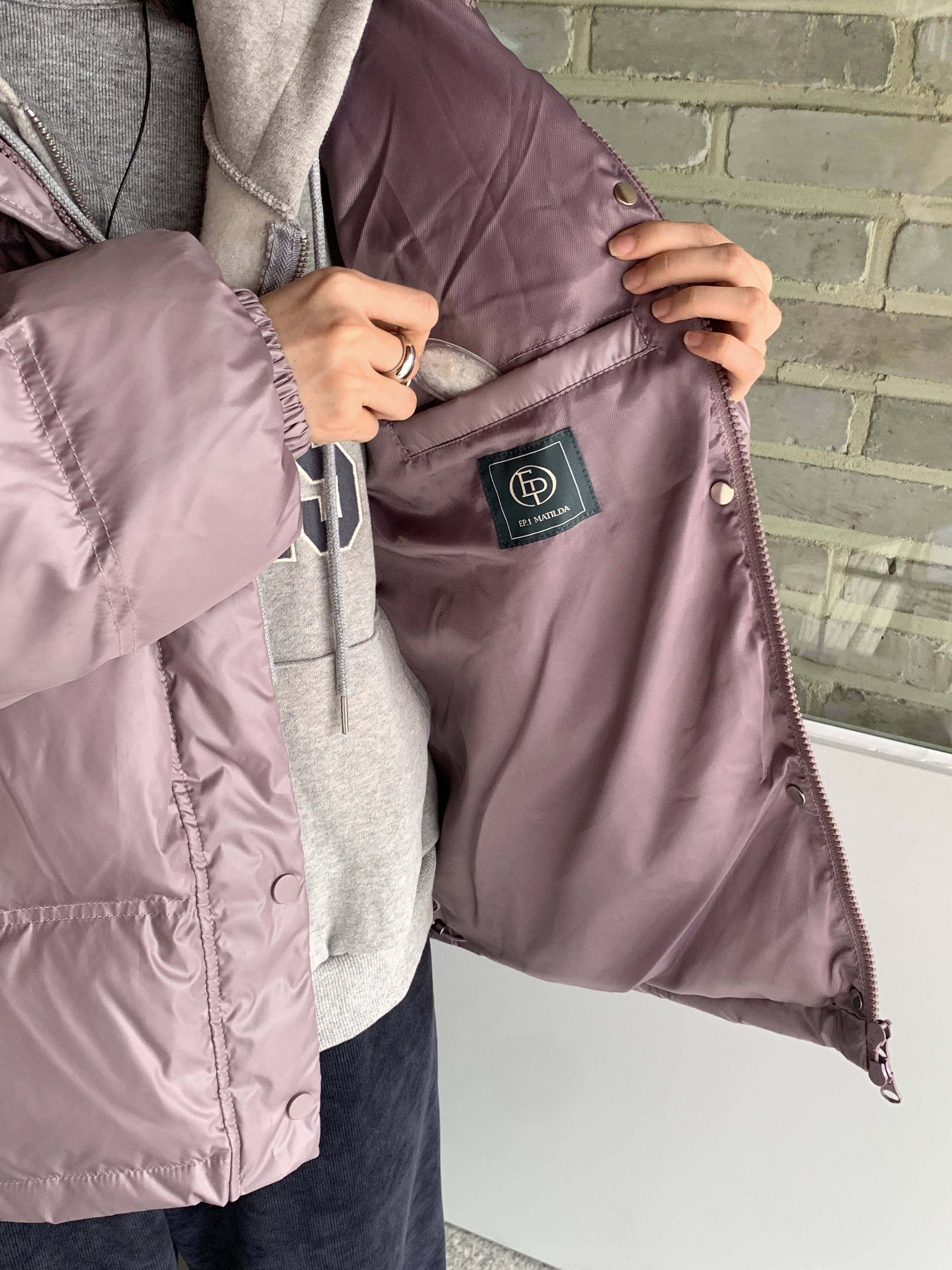 ダックダウンフードダブルジップドローコードカラーダウンジャケット | 詳細画像10