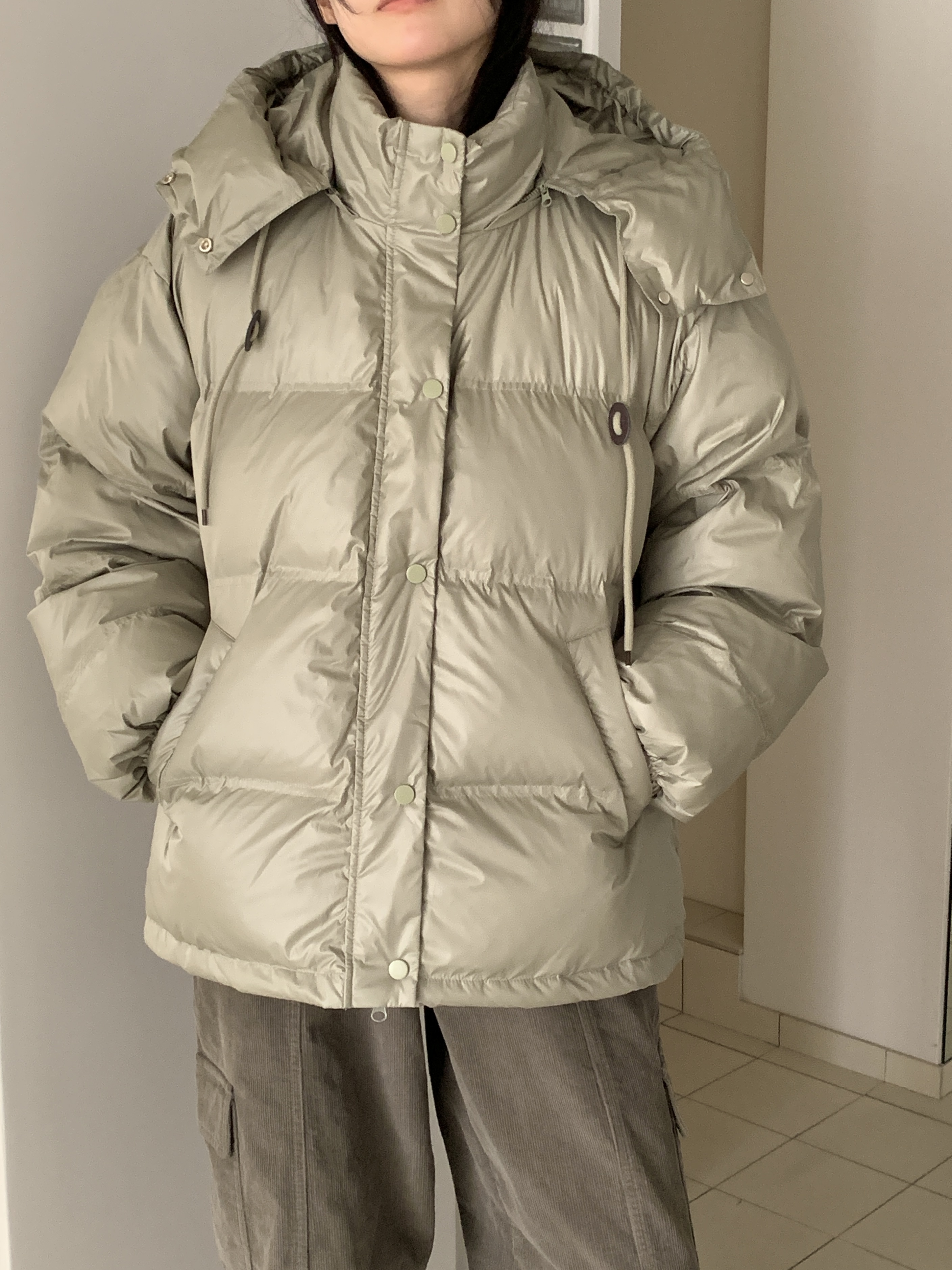 ダックダウンフードダブルジップドローコードカラーダウンジャケット | 詳細画像19