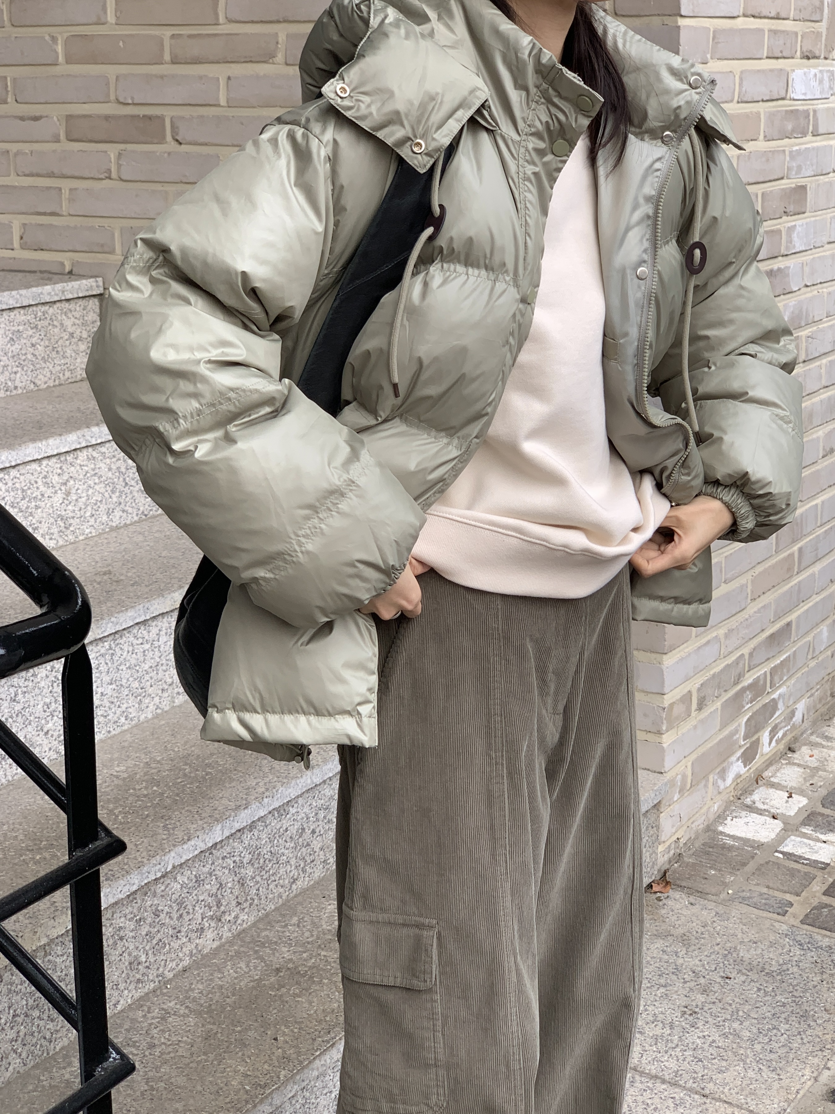 ダックダウンフードダブルジップドローコードカラーダウンジャケット | 詳細画像12