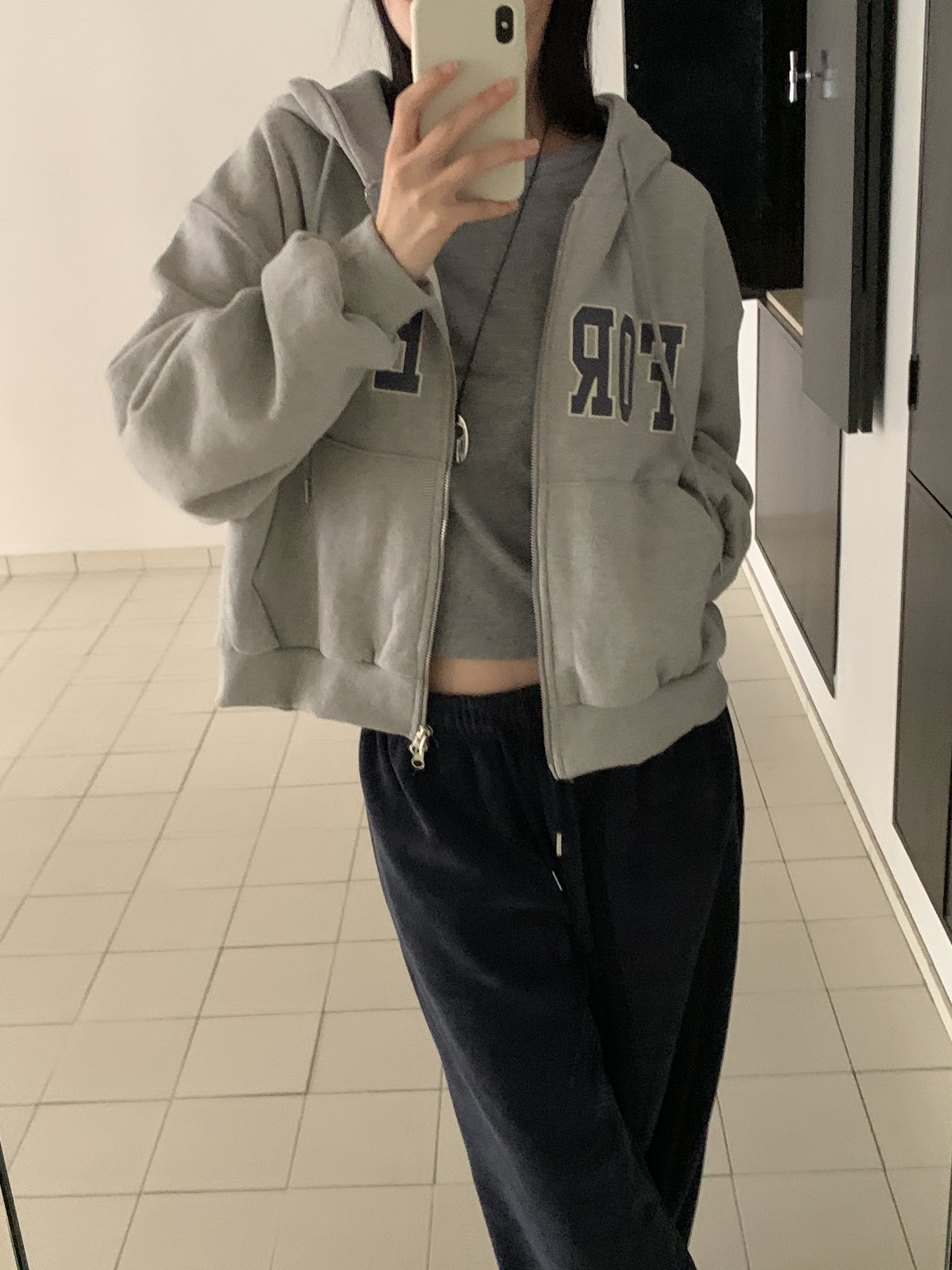 フードダブルジップルーズカラージップパーカー | 詳細画像5