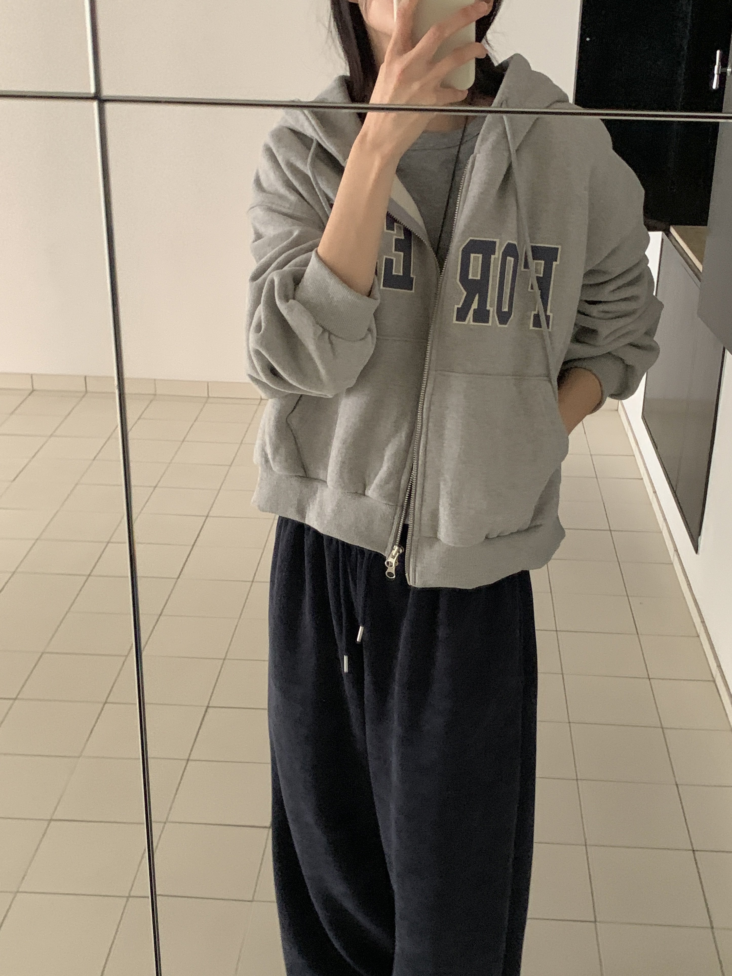 フードダブルジップルーズカラージップパーカー | 詳細画像12