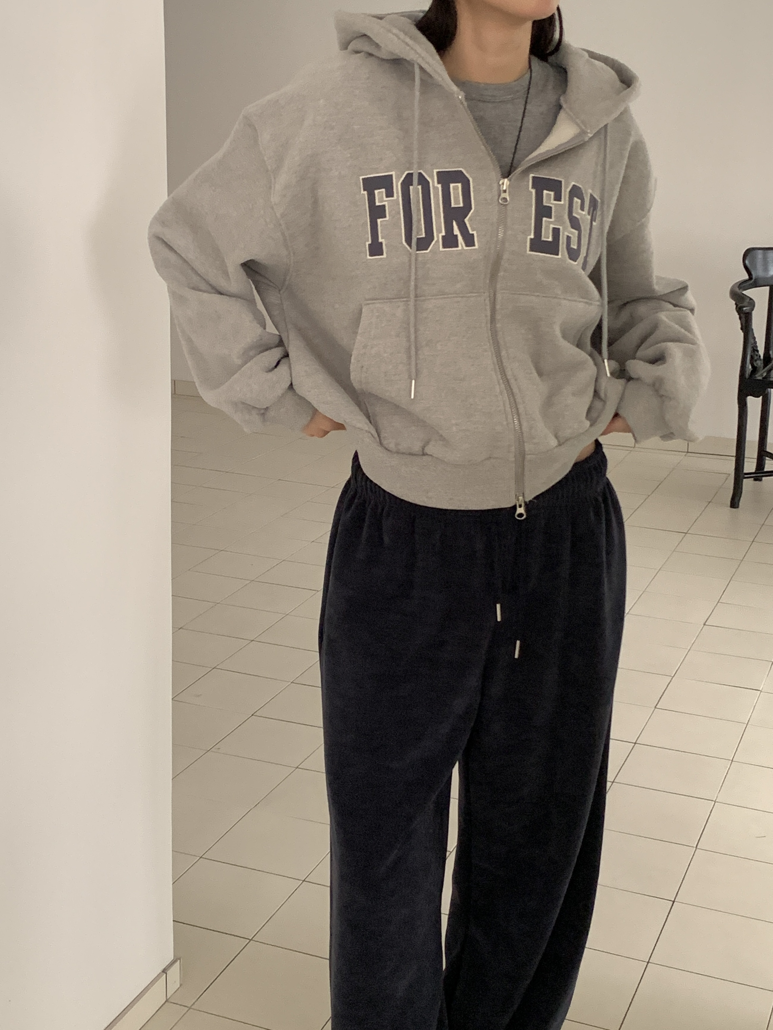 フードダブルジップルーズカラージップパーカー | 詳細画像11