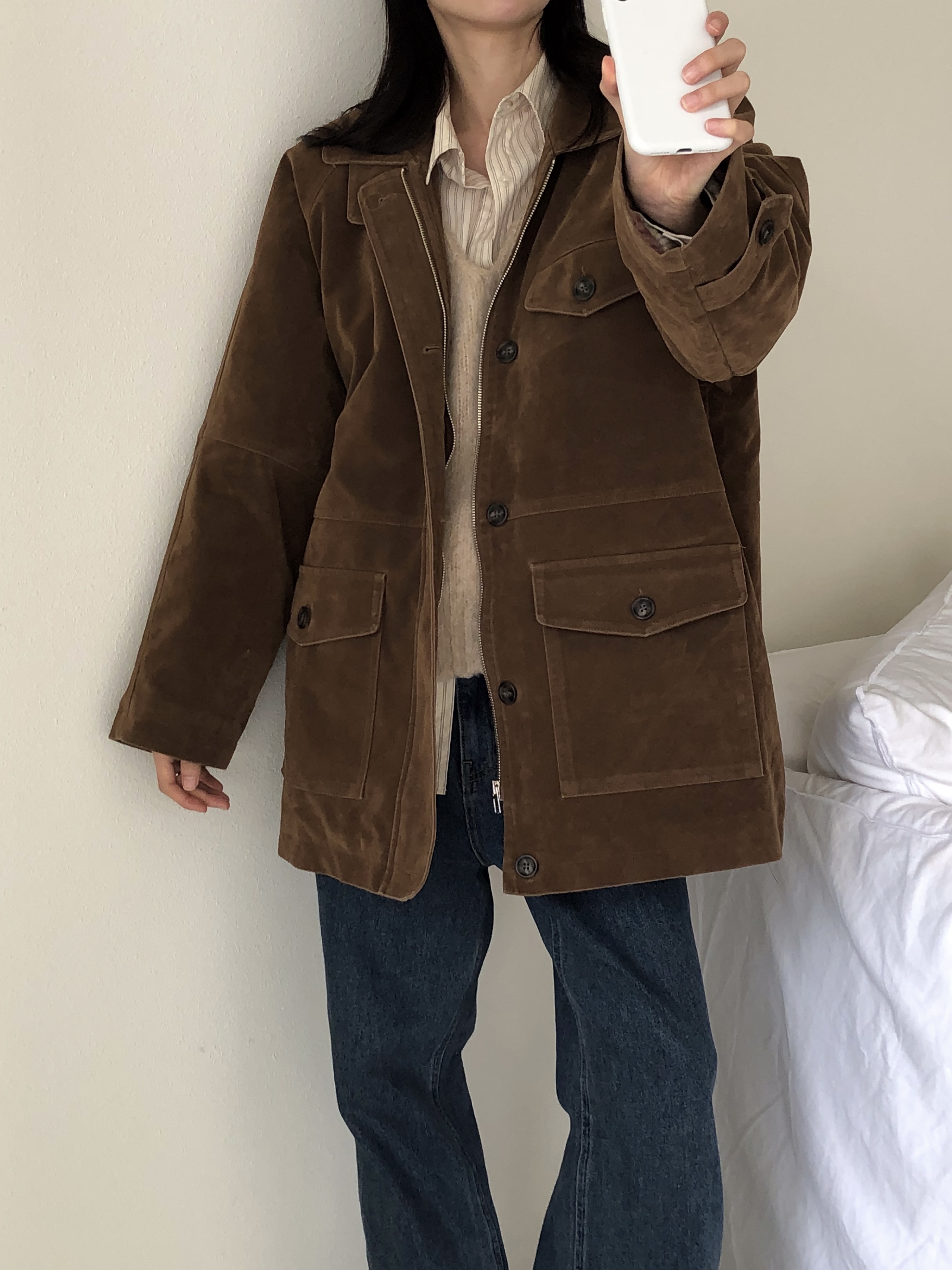 キルティングボタンジップアップカラーオーバーサイズジャケット | 詳細画像10