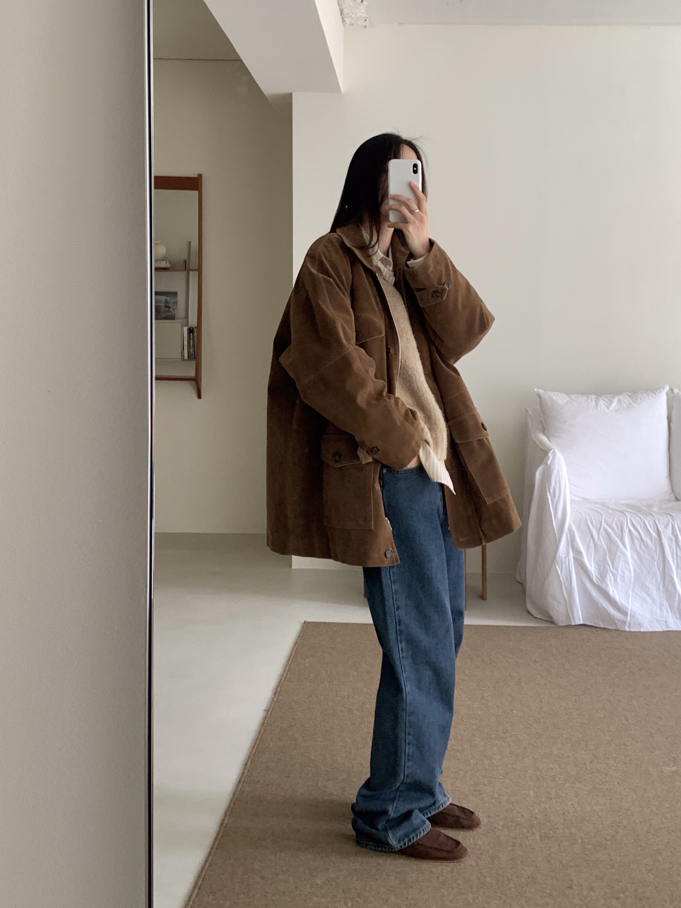 キルティングボタンジップアップカラーオーバーサイズジャケット | 詳細画像11