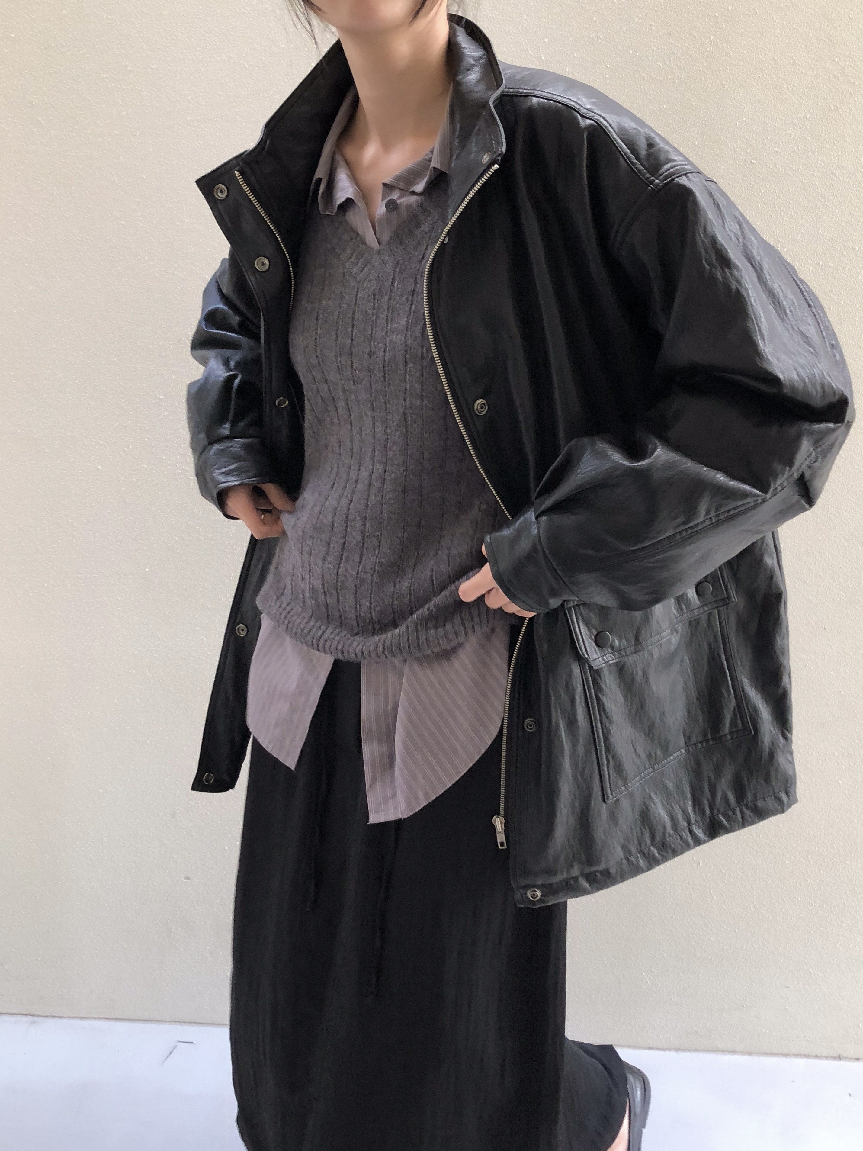 ファー裏地ジップアップオーバーサイズジャンパー | 詳細画像9