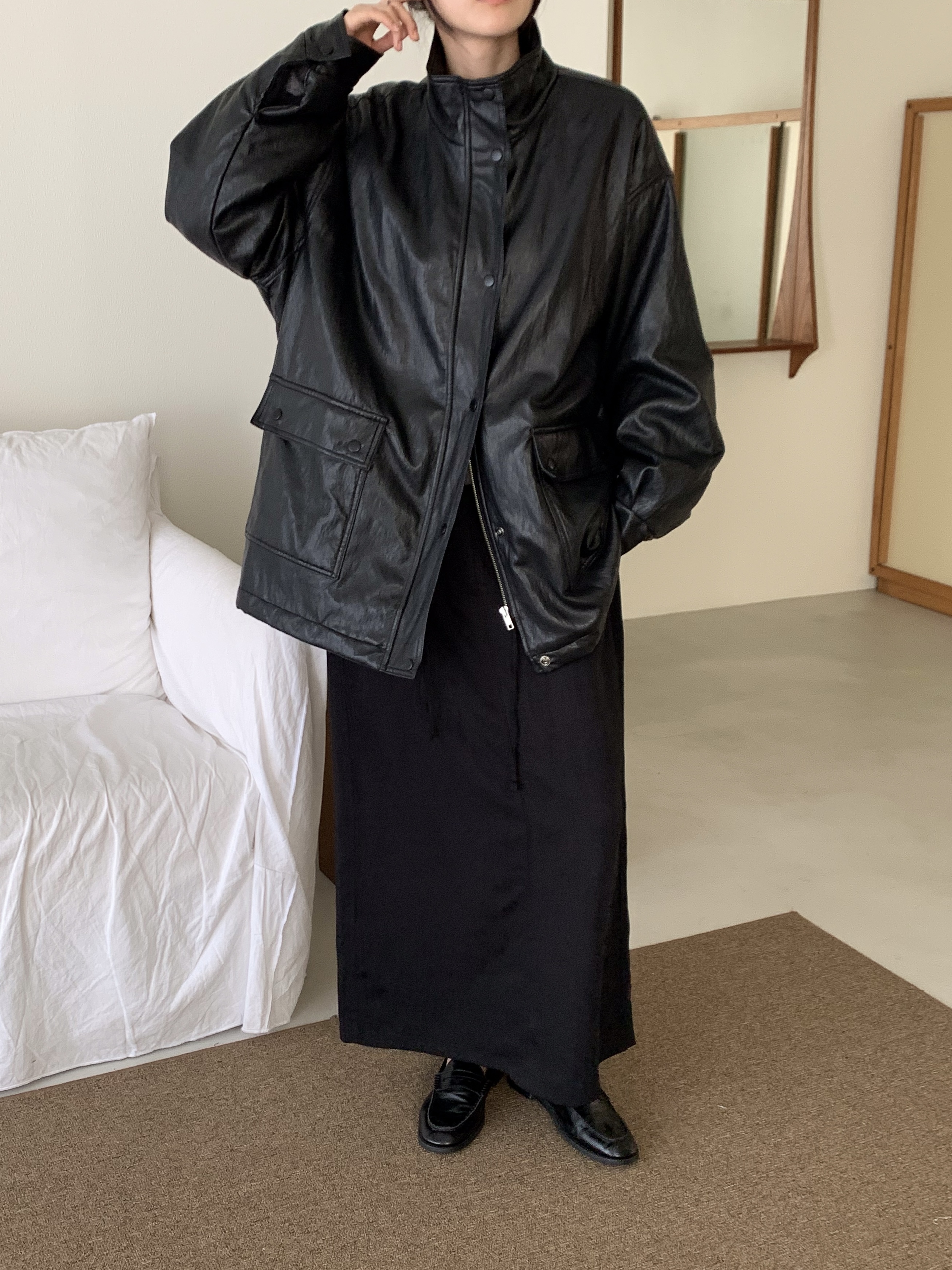 ファー裏地ジップアップオーバーサイズジャンパー | 詳細画像8