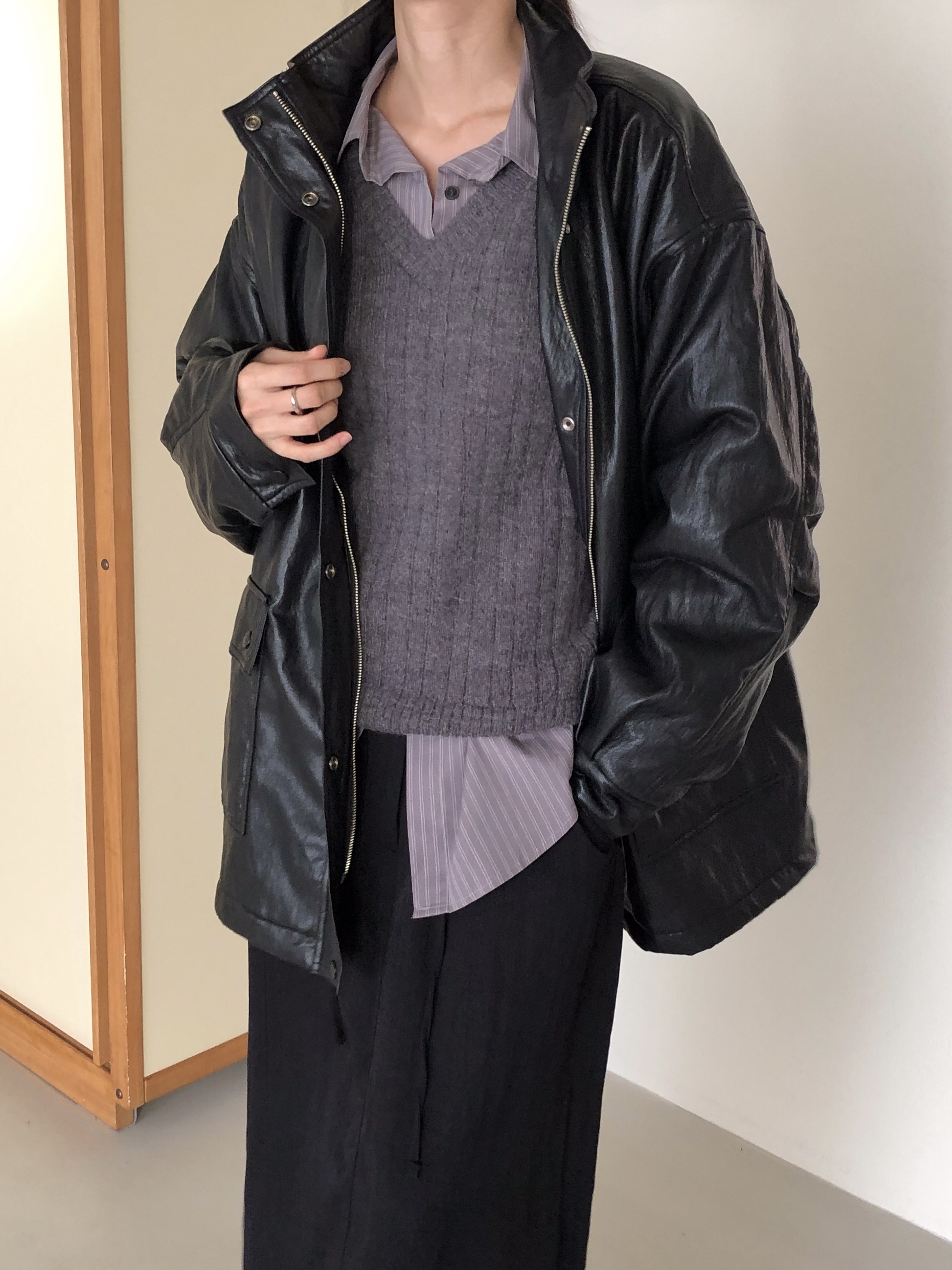 ファー裏地ジップアップオーバーサイズジャンパー | 詳細画像5